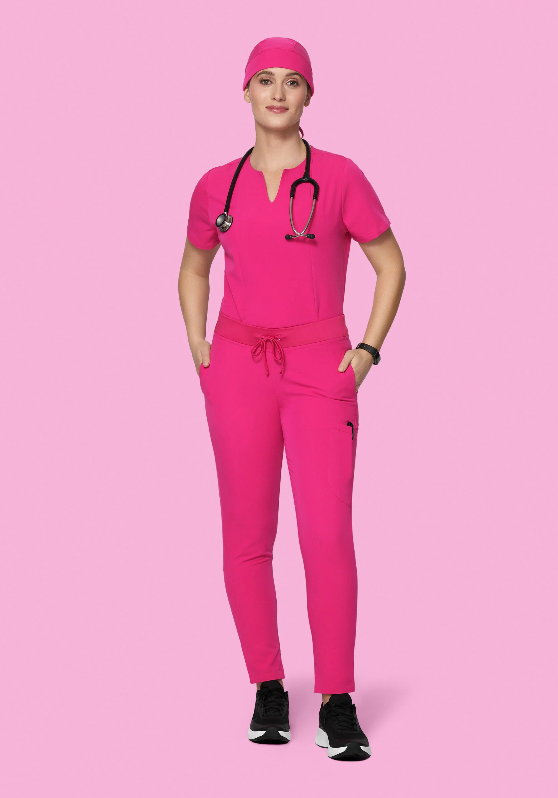 Contemporary Scrub Cap Shocking Pink - Image 3