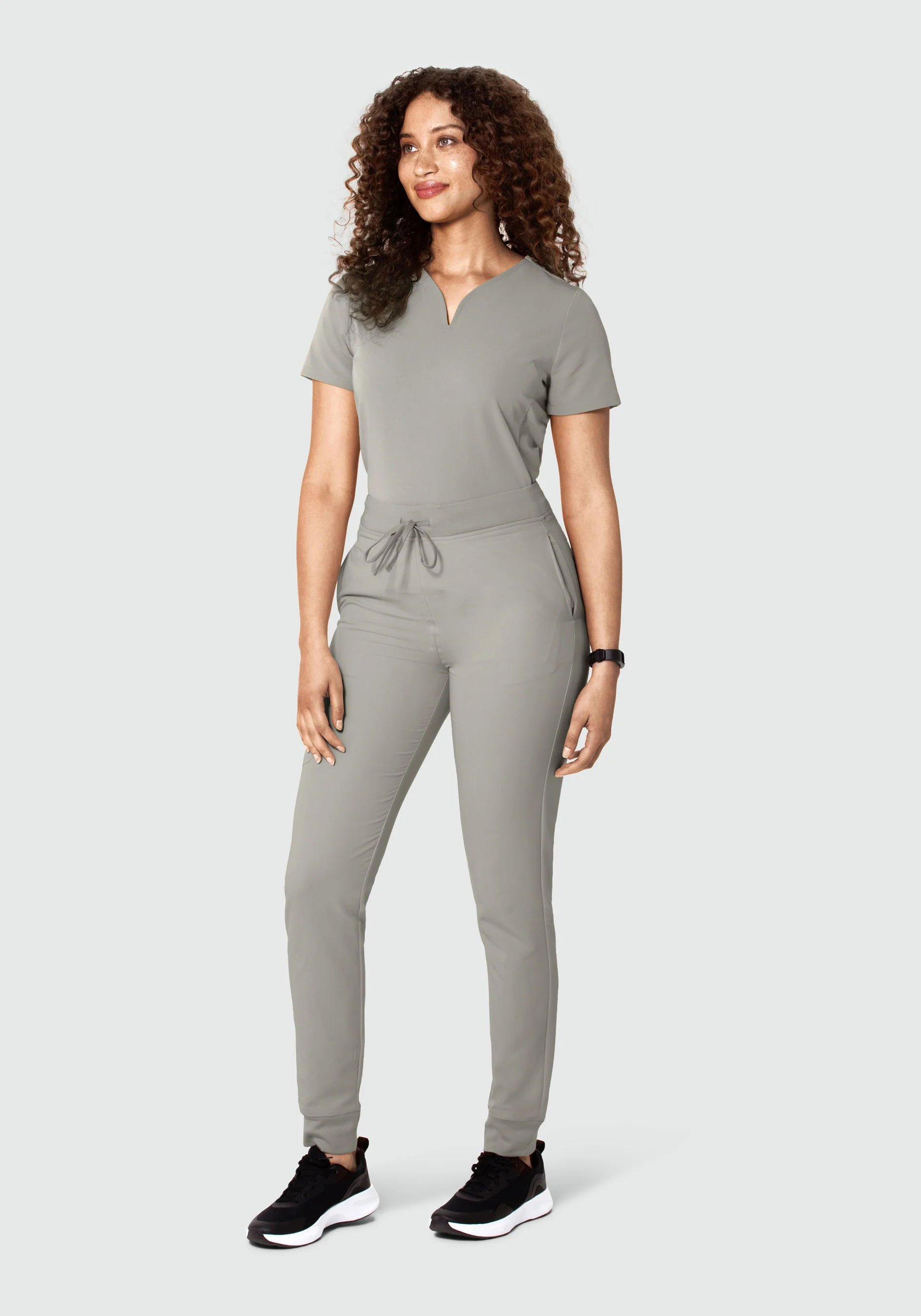 Curved V-Neck Top Flint - Image 3