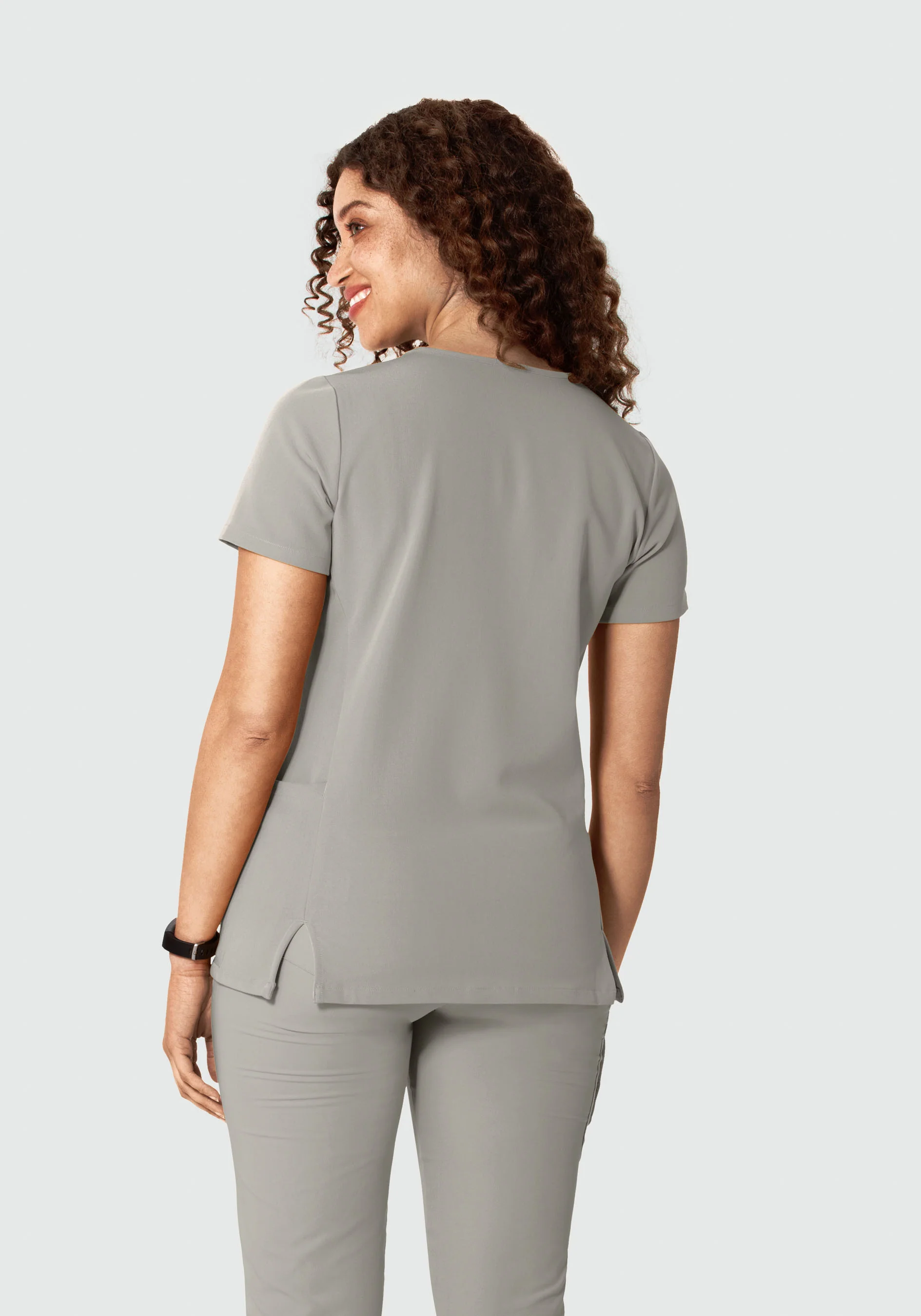 Curved V-Neck Top Flint - Image 4