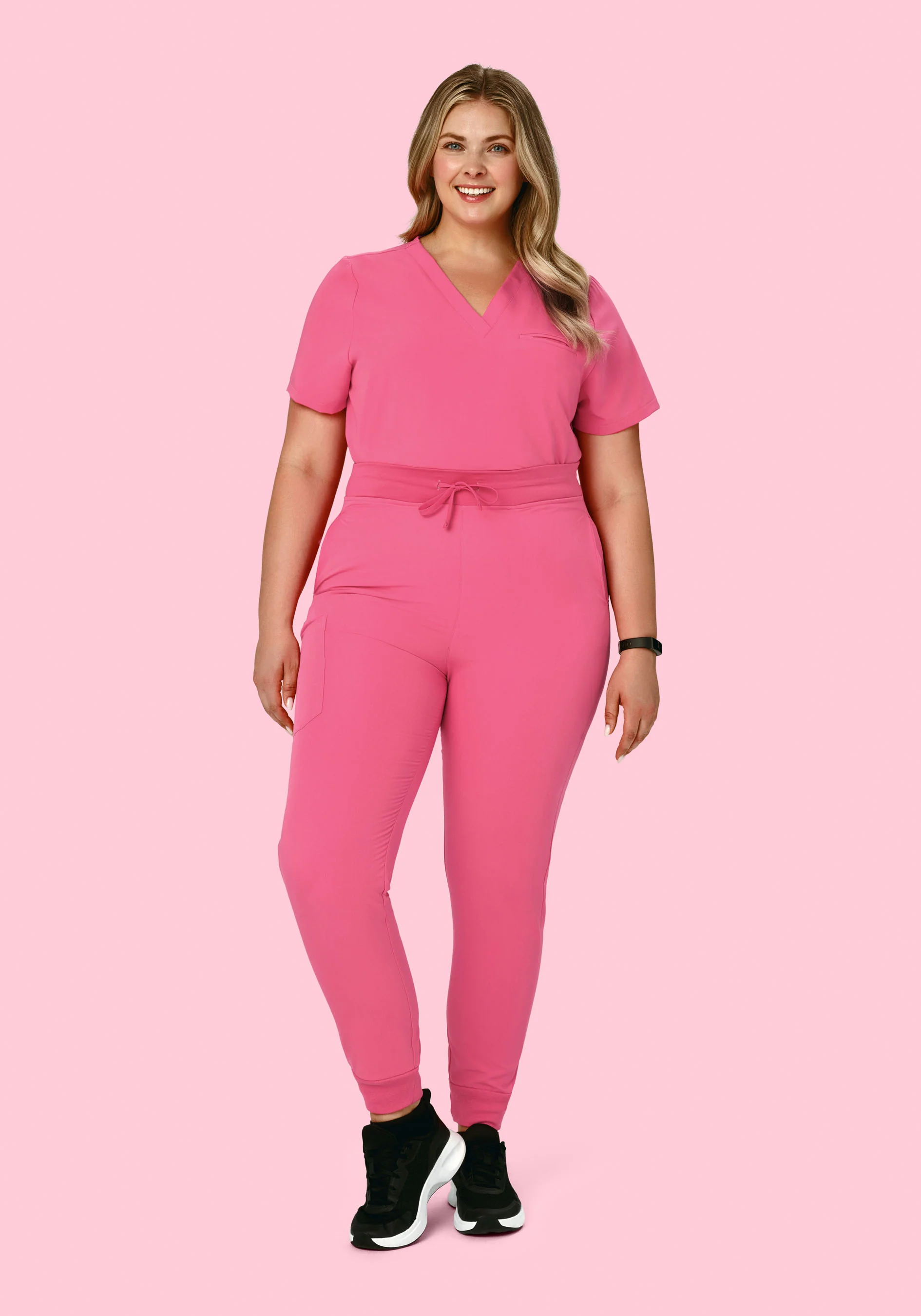 High Waisted Joggers Bubblegum - Image 5