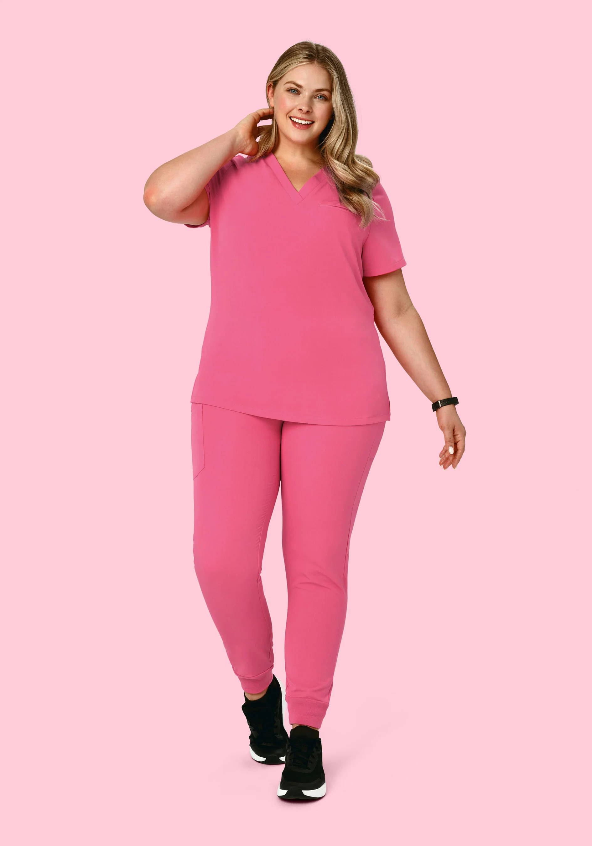 High Waisted Joggers Bubblegum - Image 8