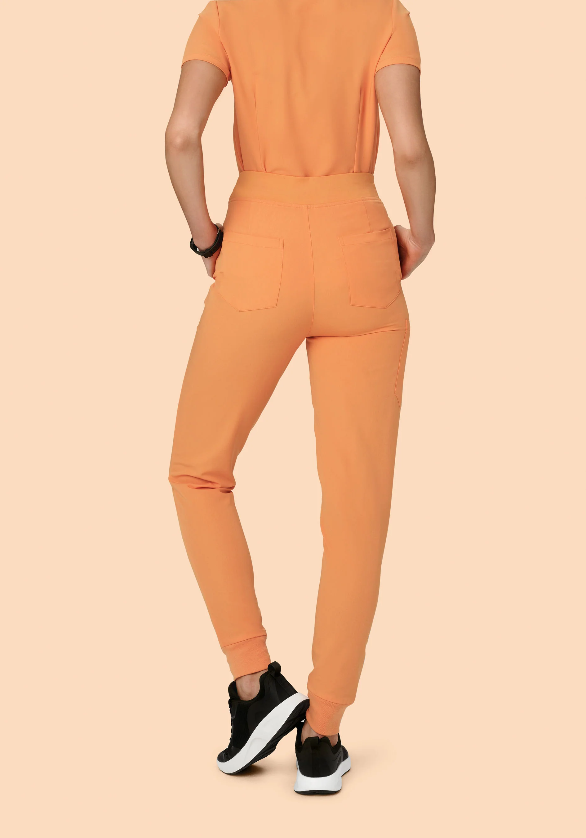 High Waisted Joggers Cantaloupe - Image 4