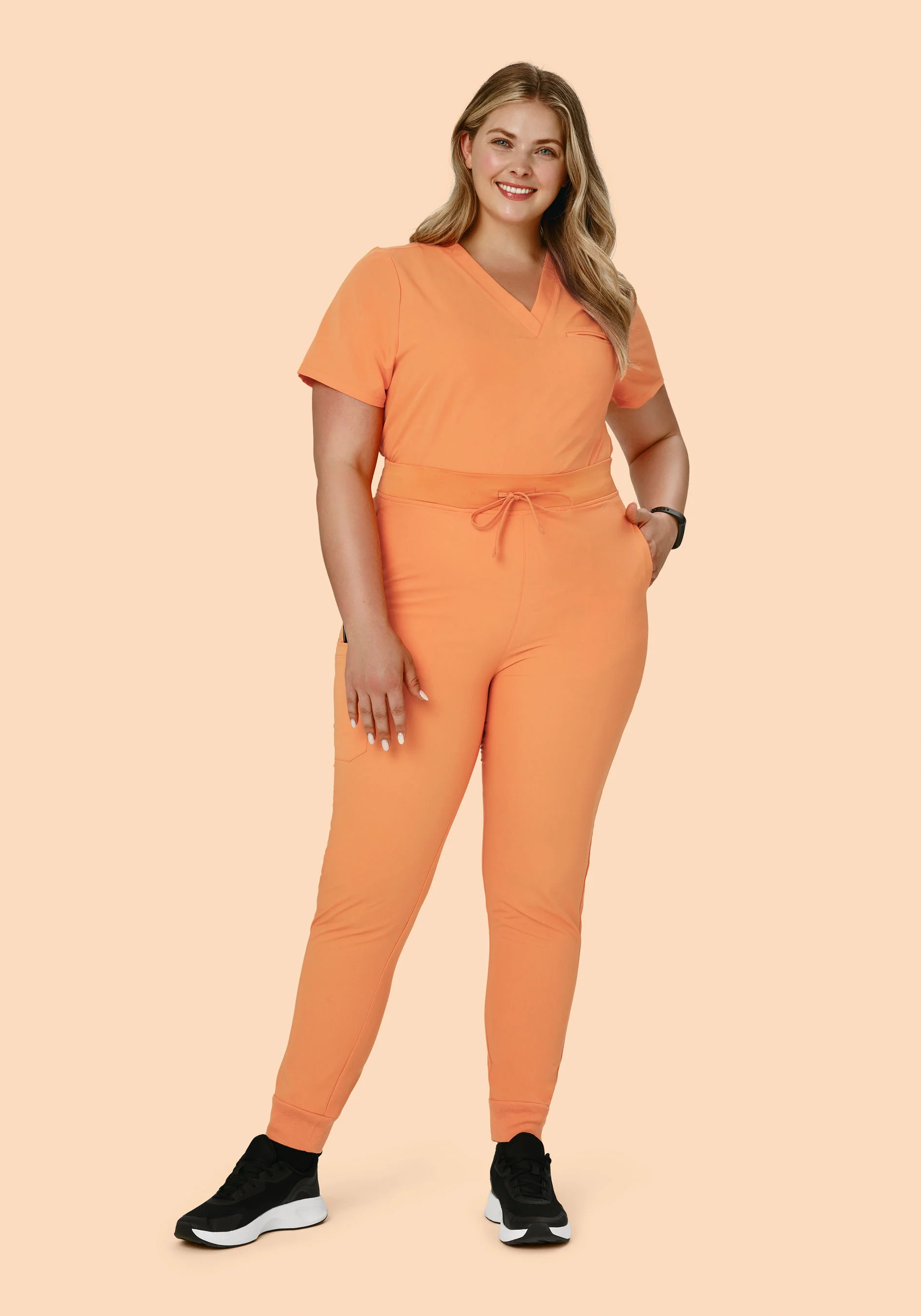 High Waisted Joggers Cantaloupe - Image 7