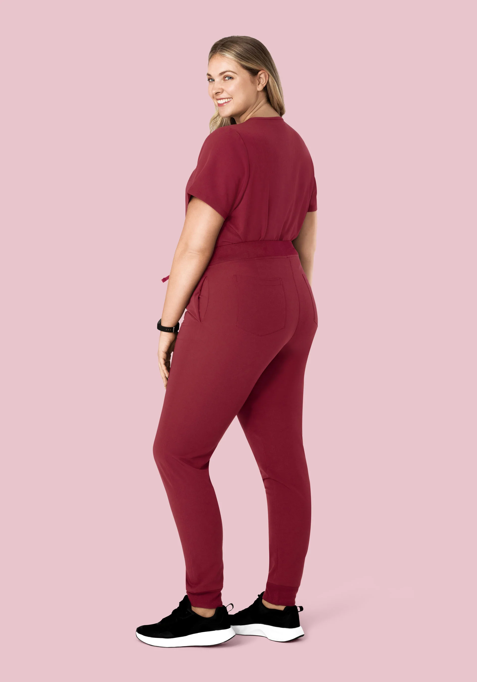 High Waisted Joggers Garnet - Image 11