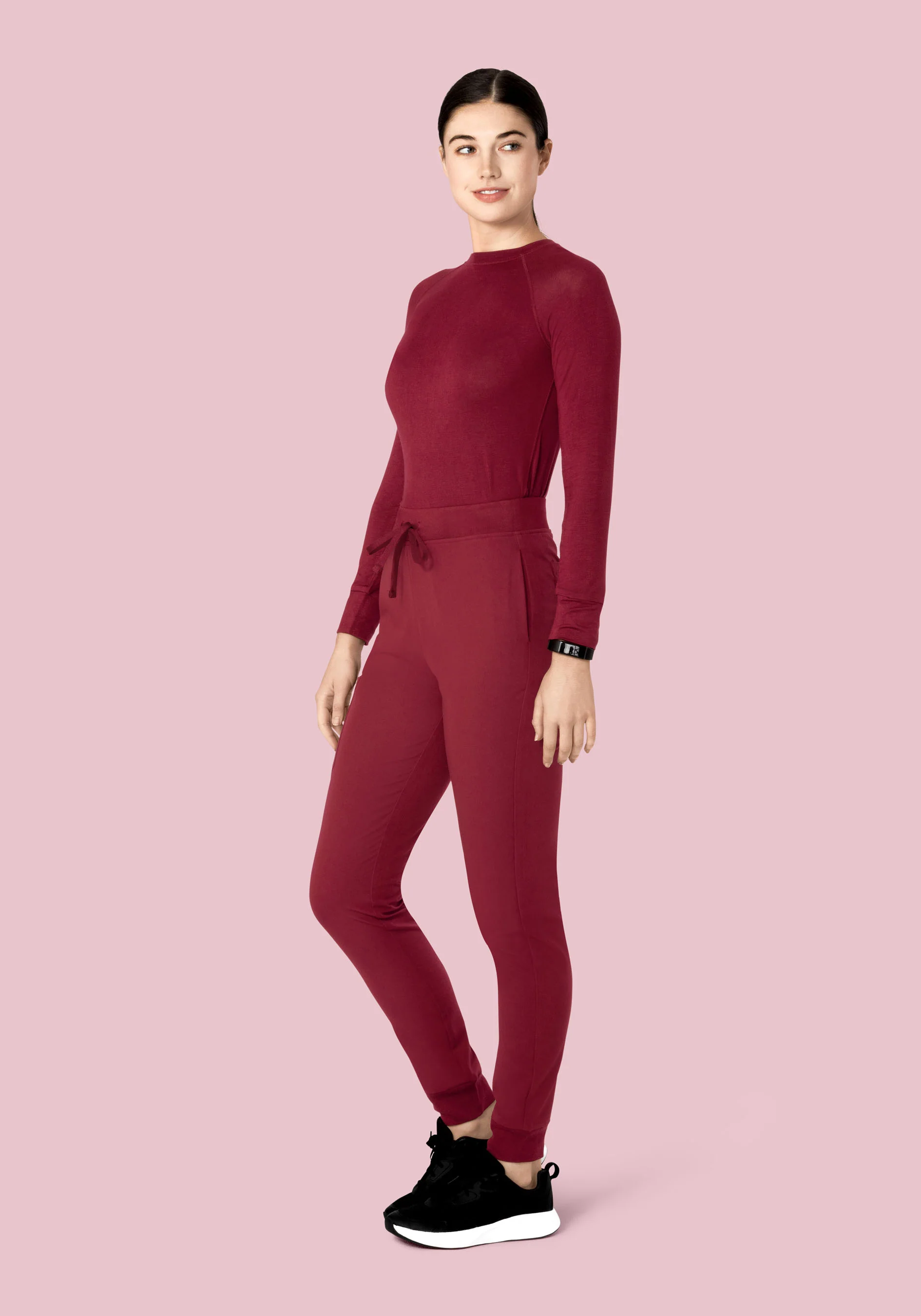 High Waisted Joggers Garnet - Image 4