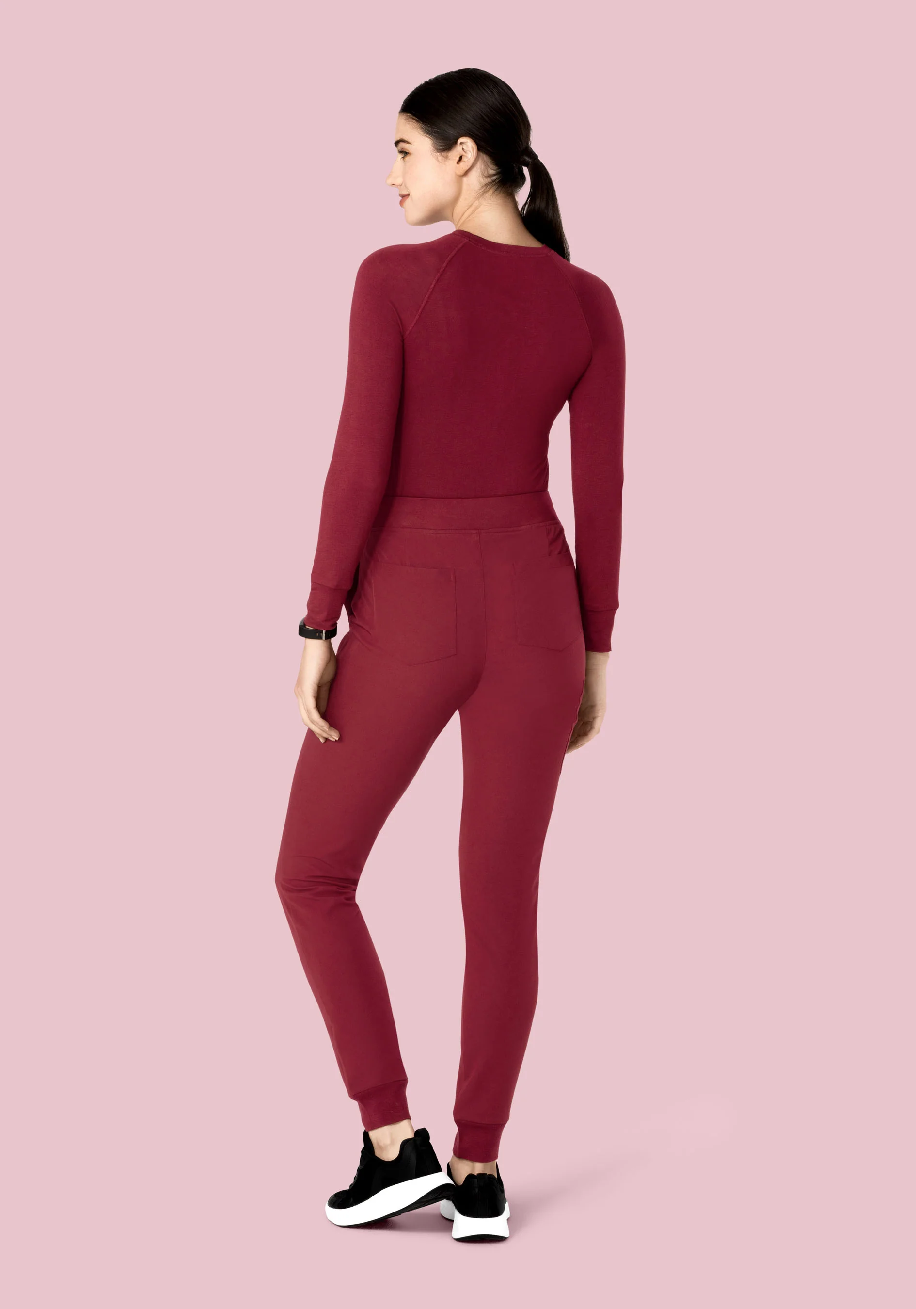 High Waisted Joggers Garnet - Image 6