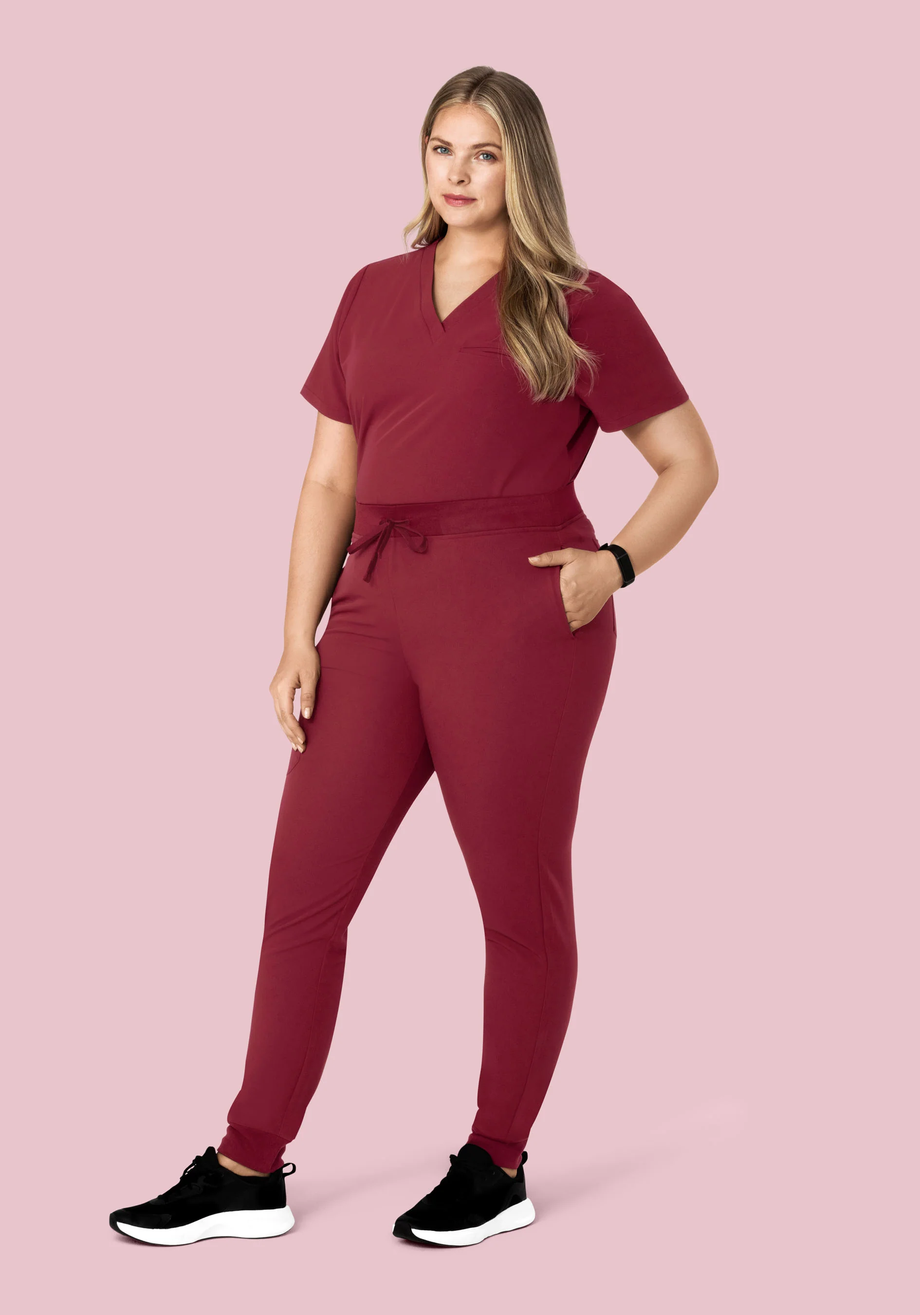 High Waisted Joggers Garnet - Image 9