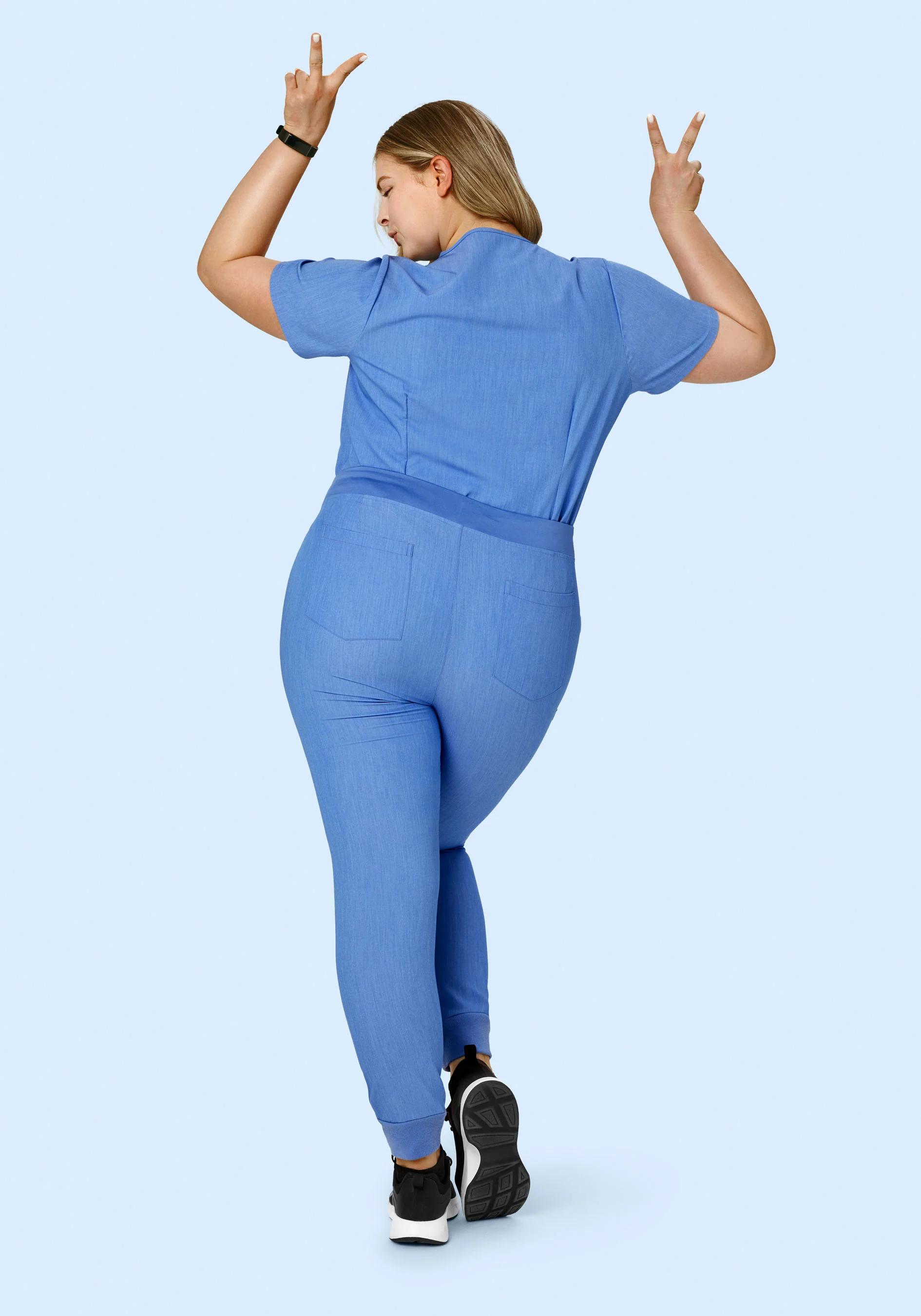 High Waisted Joggers Heather Blue - Image 10