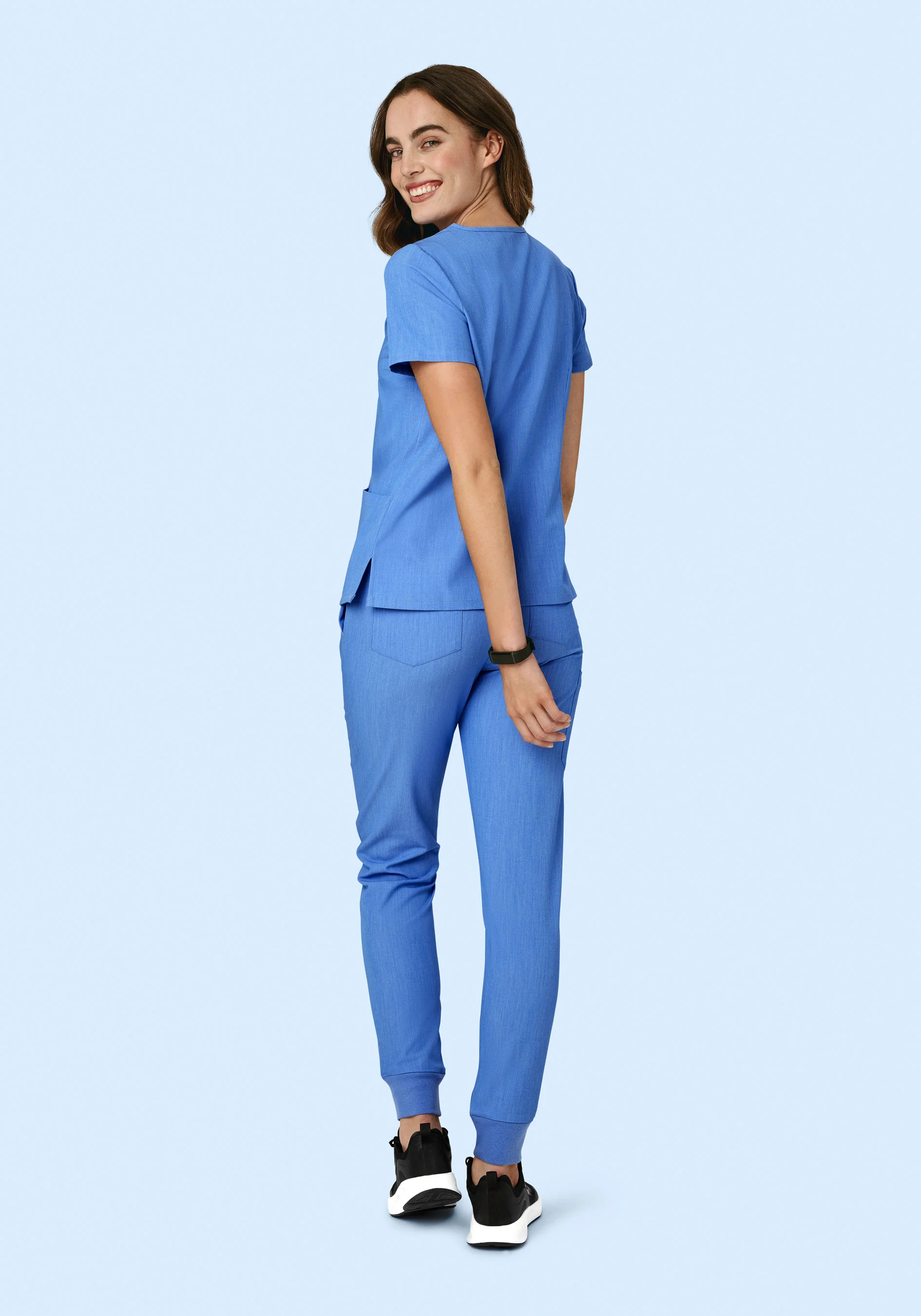 High Waisted Joggers Heather Blue - Image 3
