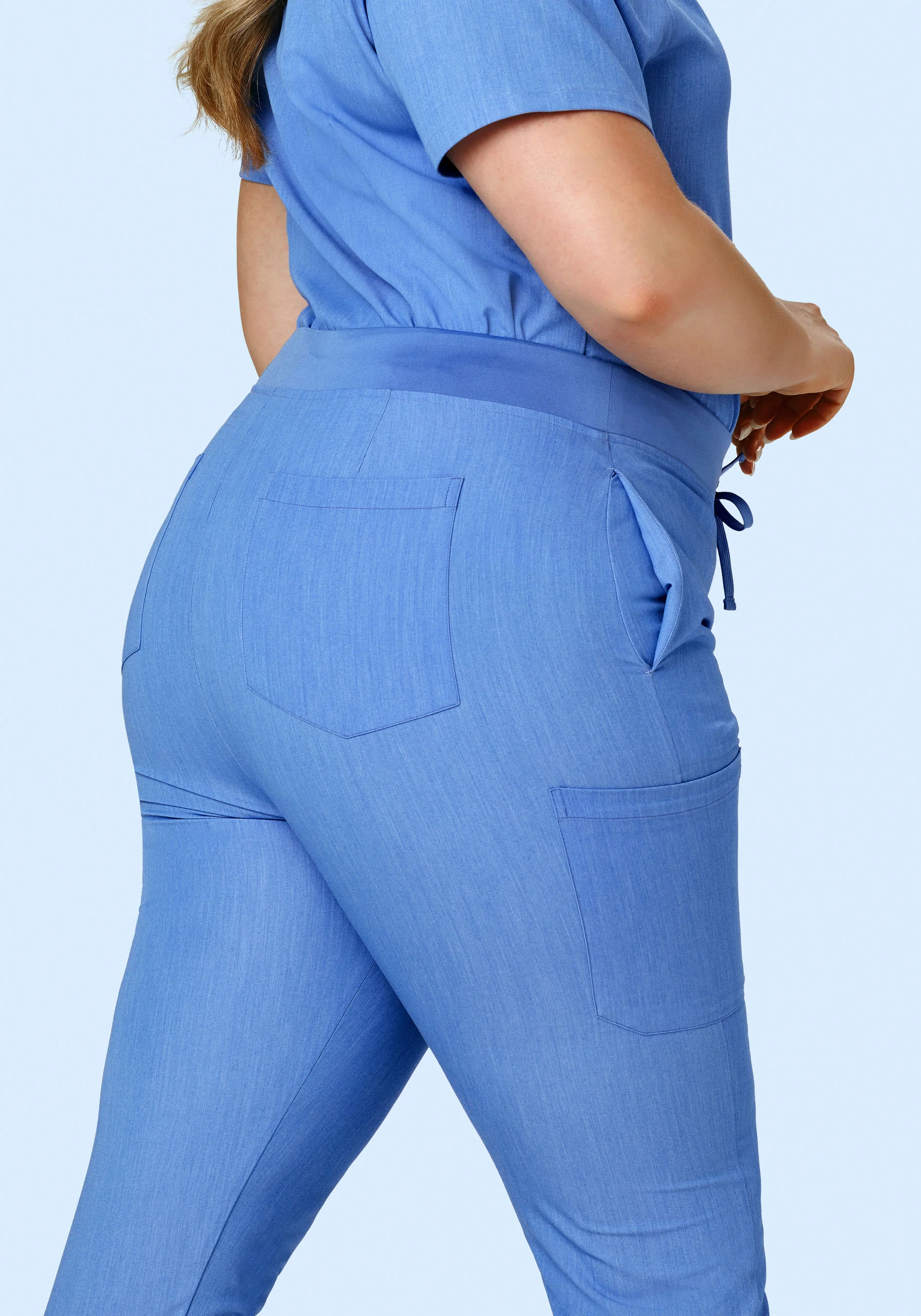 High Waisted Joggers Heather Blue - Image 8