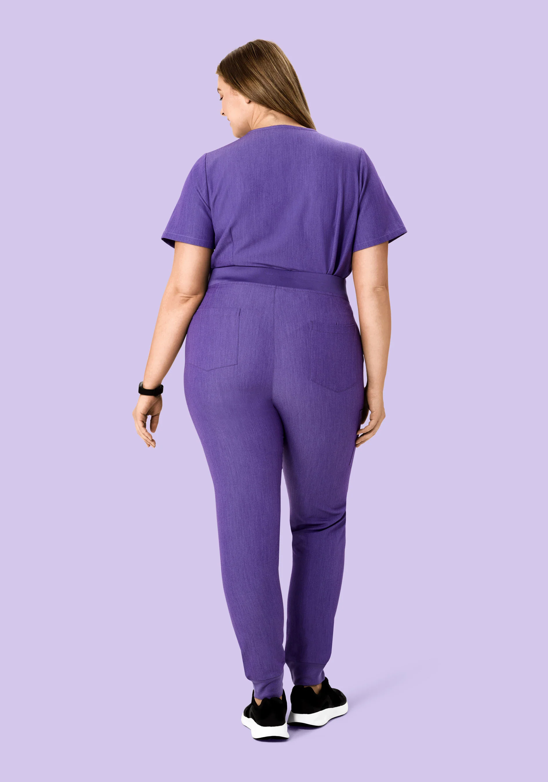 High Waisted Joggers Heather Grape - Image 9
