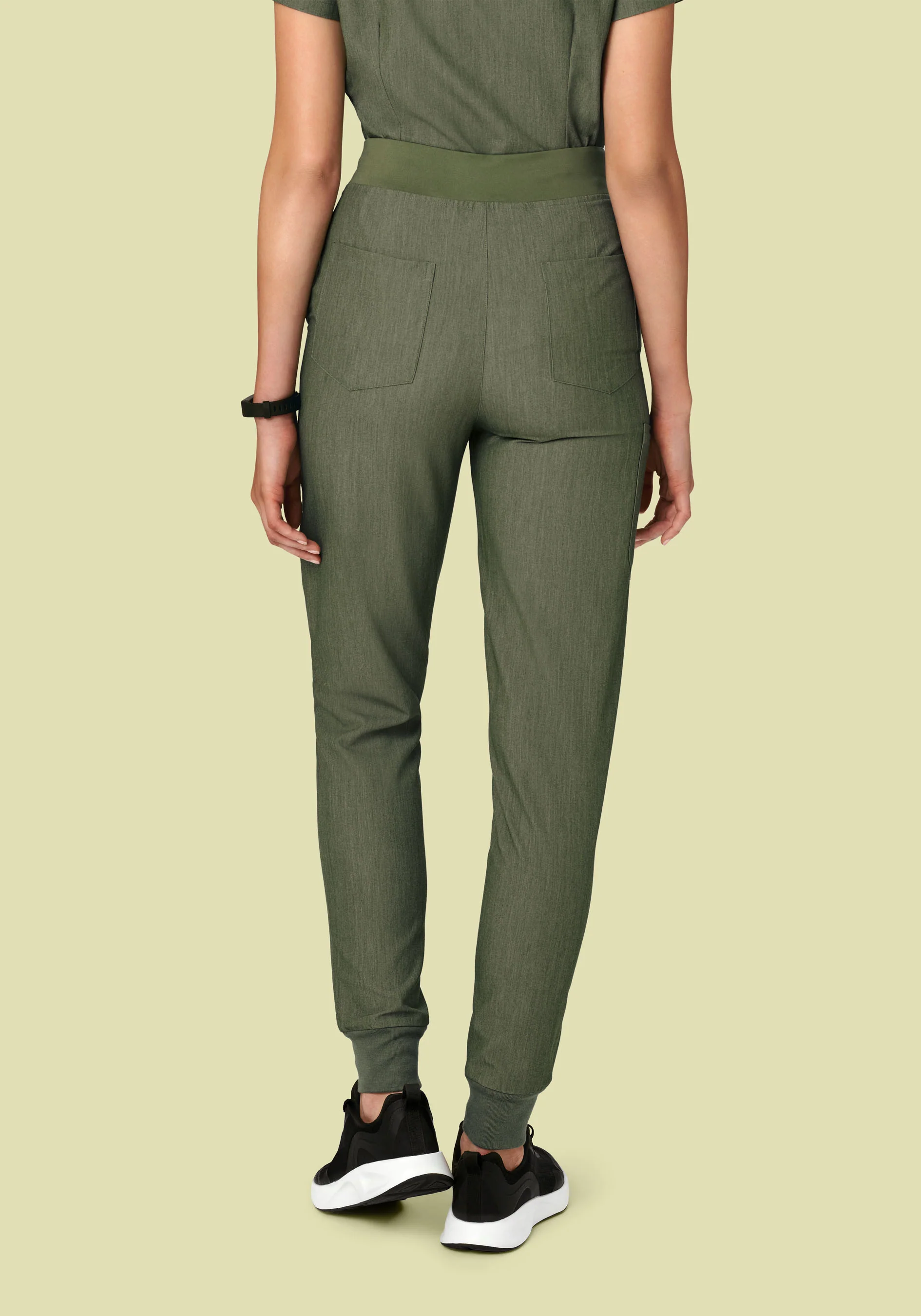 High Waisted Joggers Heather Olive - Image 4