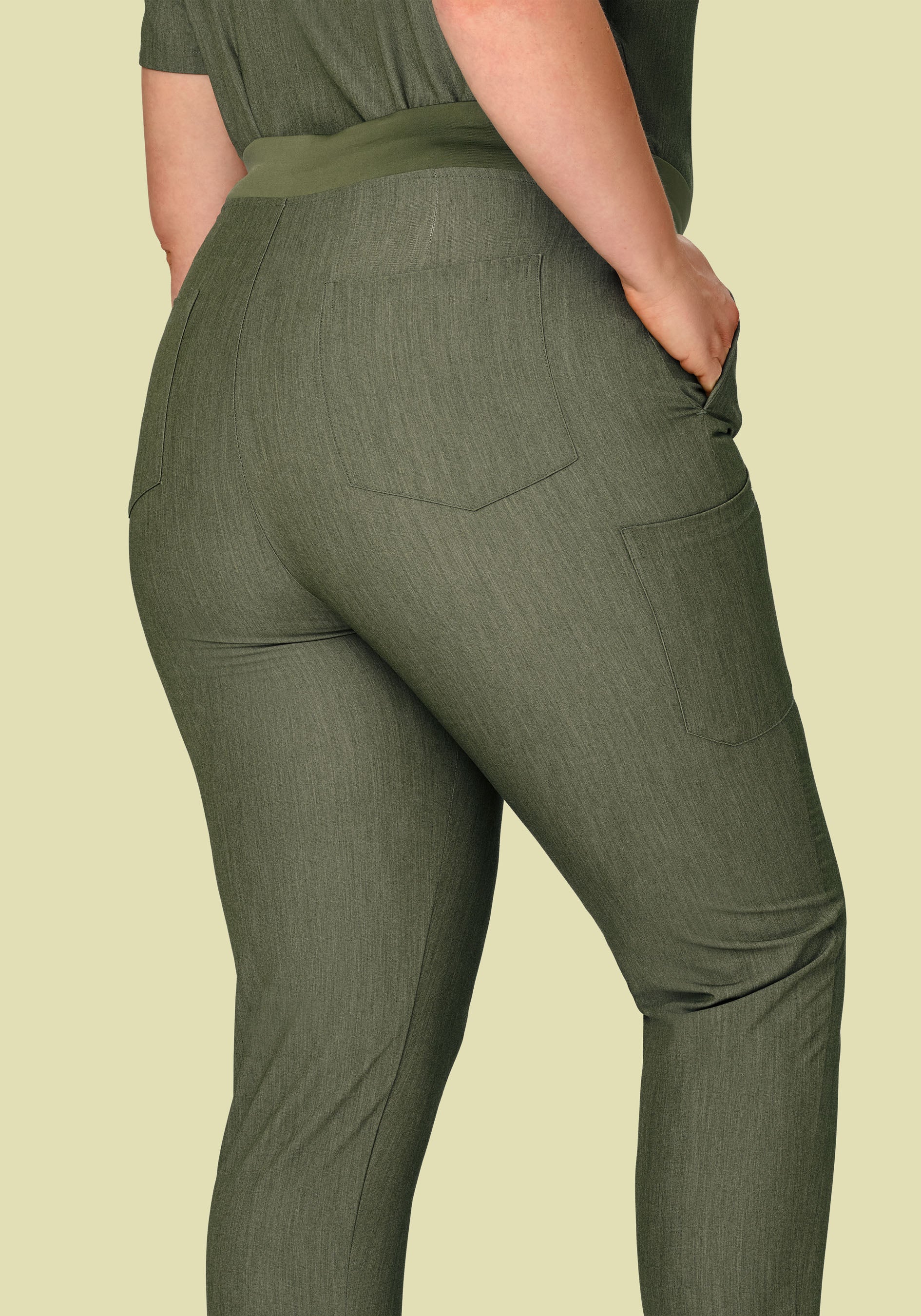 High Waisted Joggers Heather Olive - Image 7
