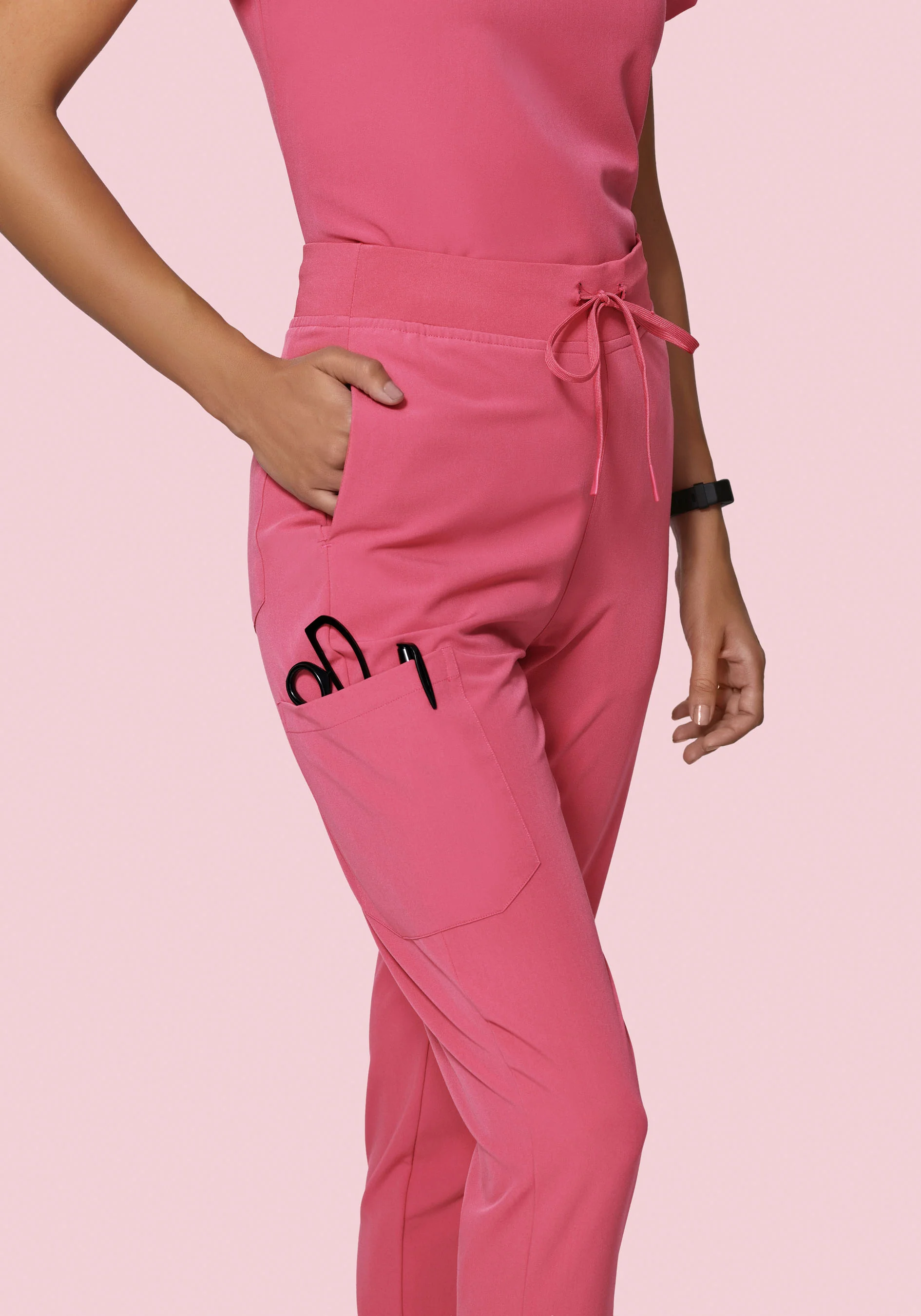 High Waisted Joggers Jaipur Pink - Image 4