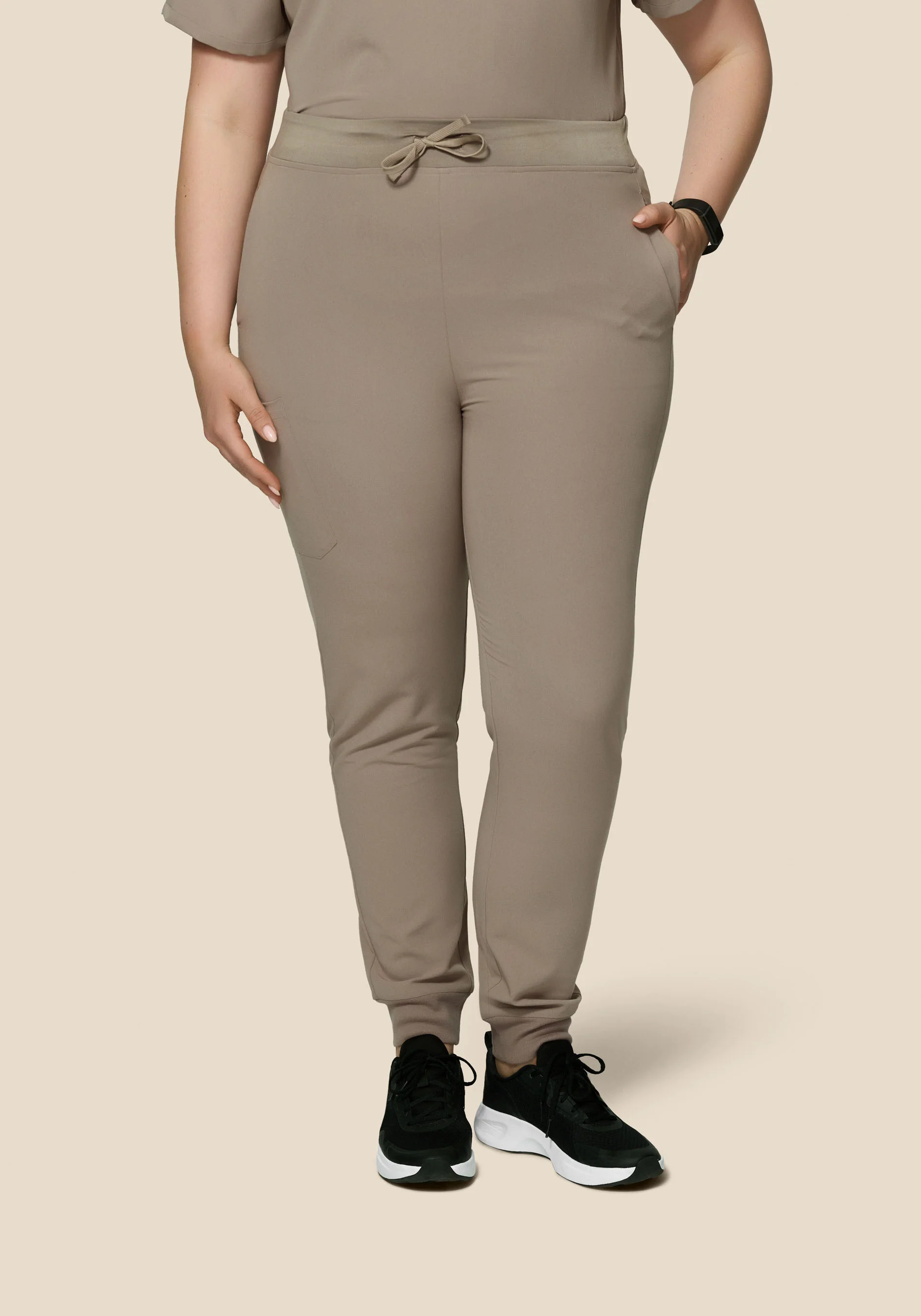 High Waisted Joggers Macchiato - Image 6