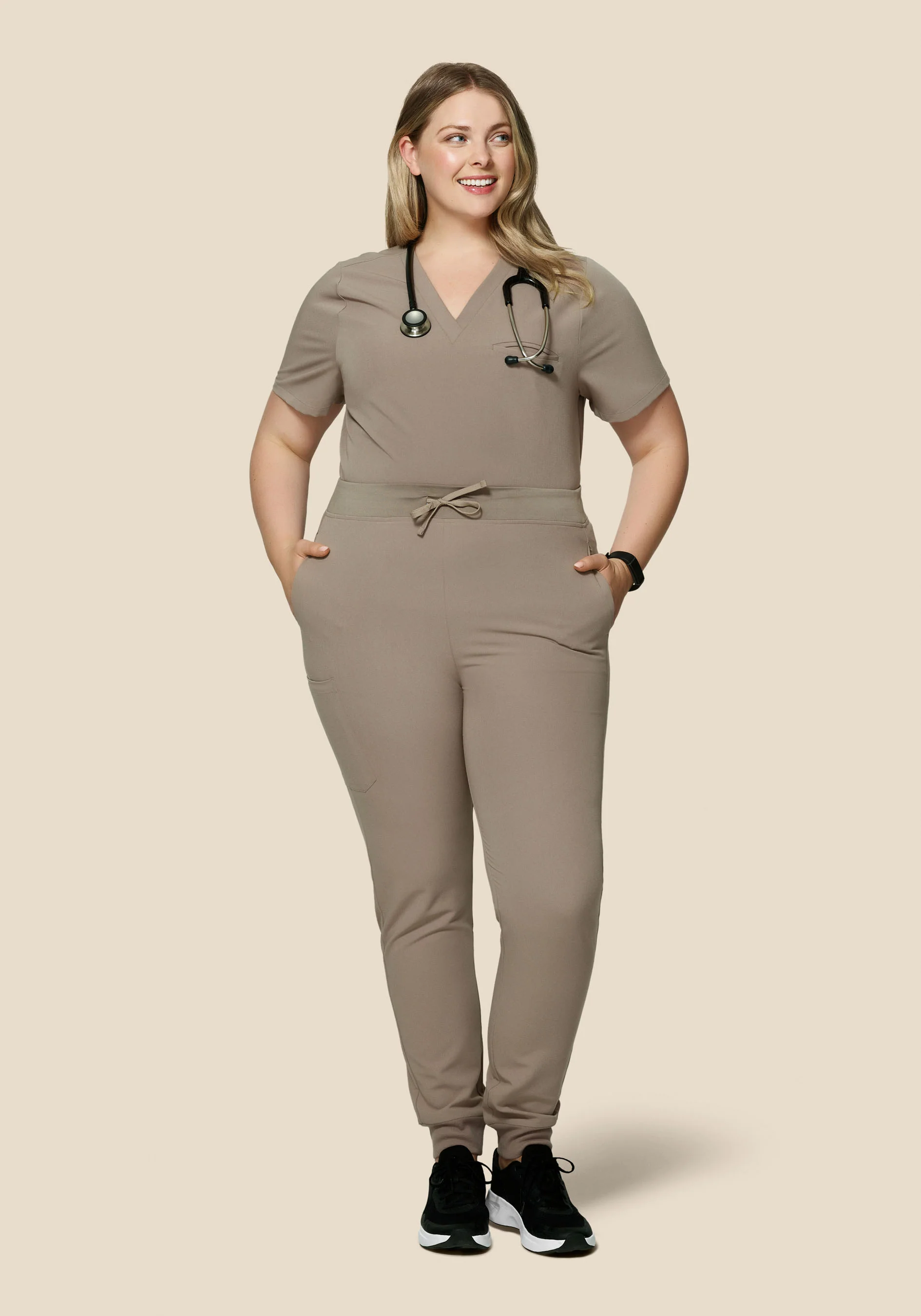 High Waisted Joggers Macchiato - Image 8