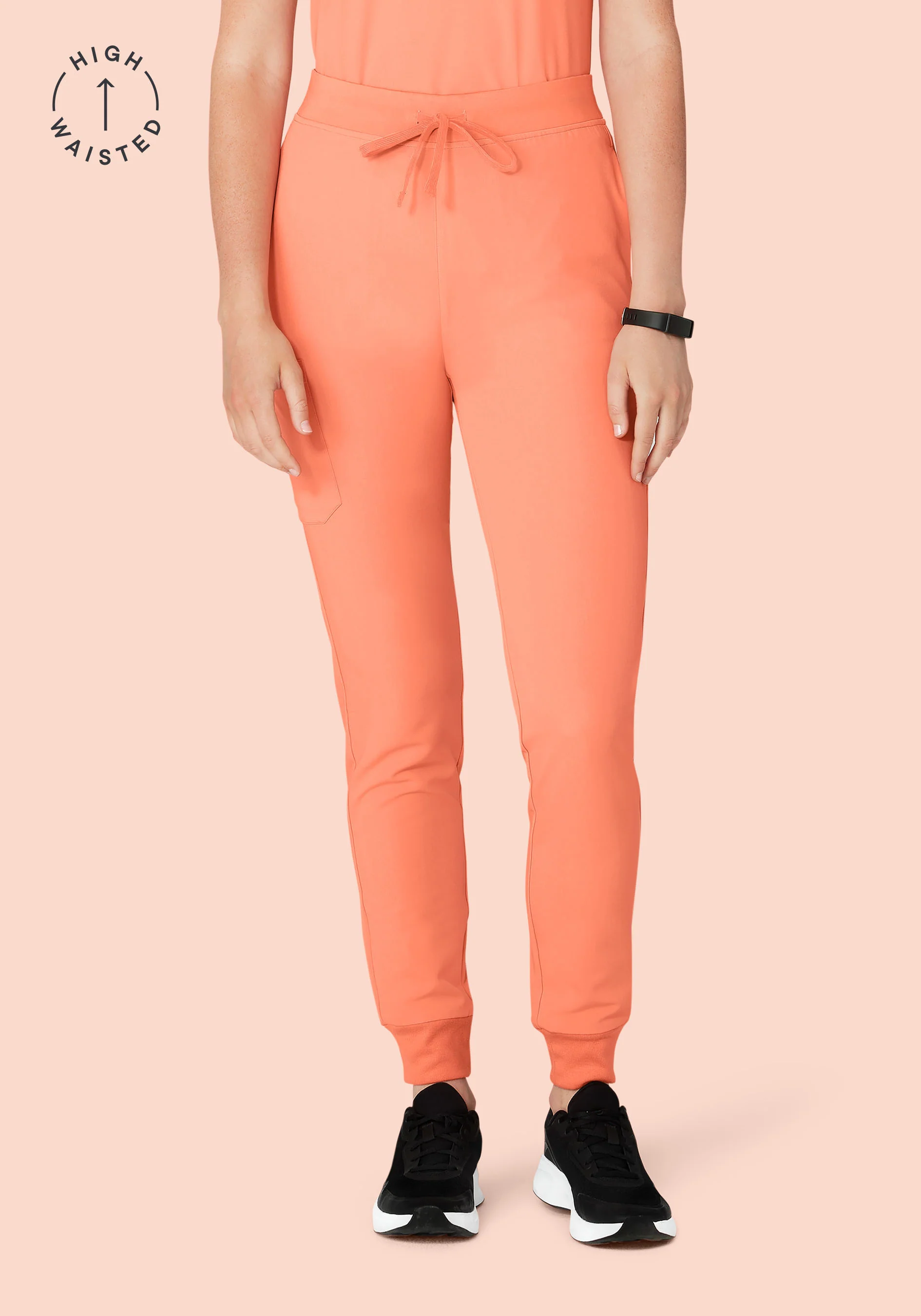 High Waisted Joggers Peach