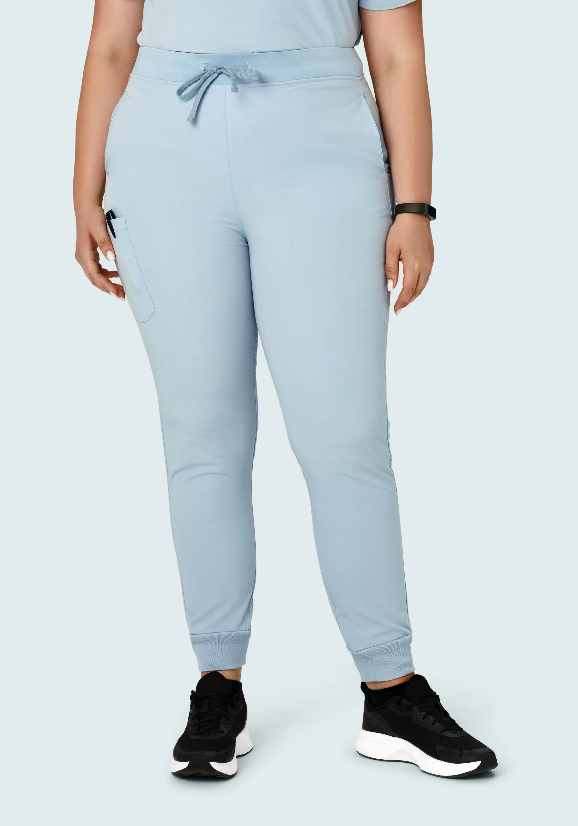 High Waisted Joggers Powder Blue - Image 7