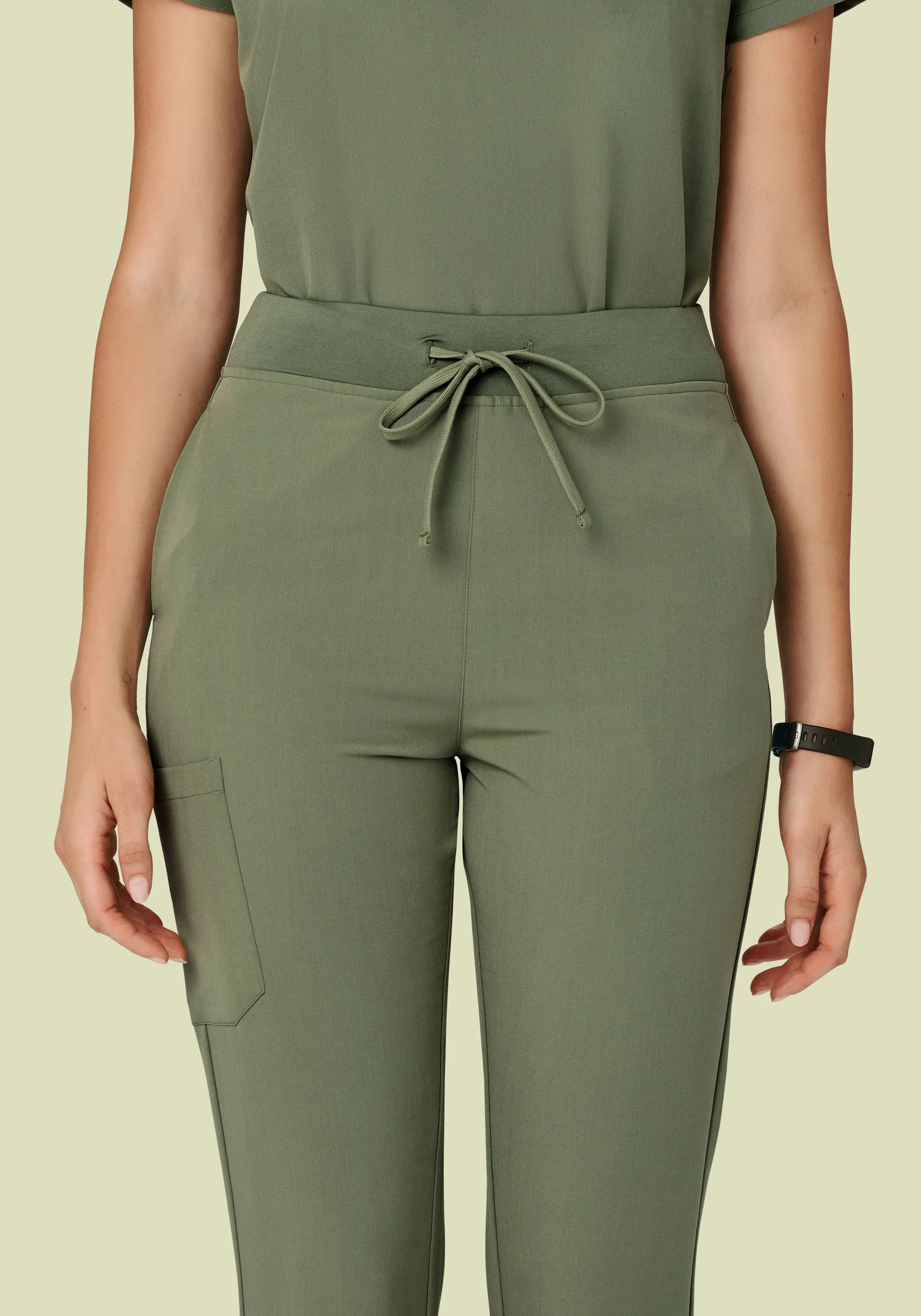 High Waisted Joggers Sage - Image 3