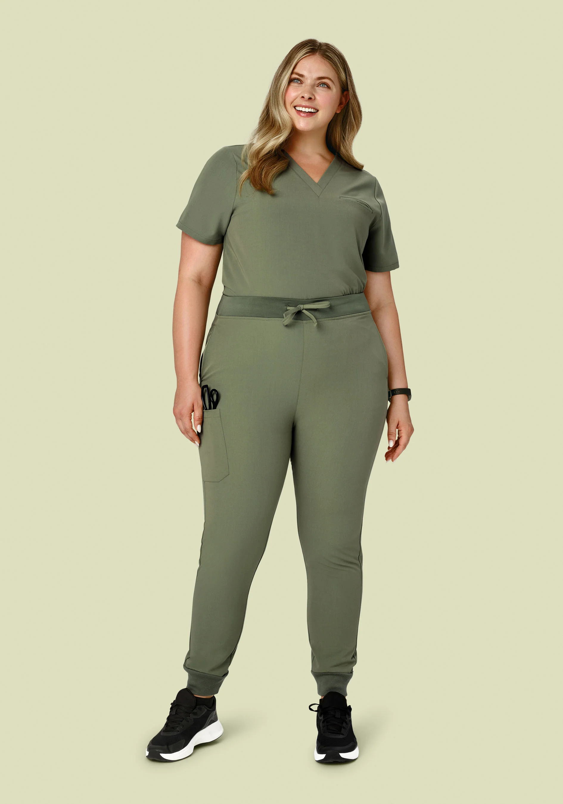 High Waisted Joggers Sage - Image 6