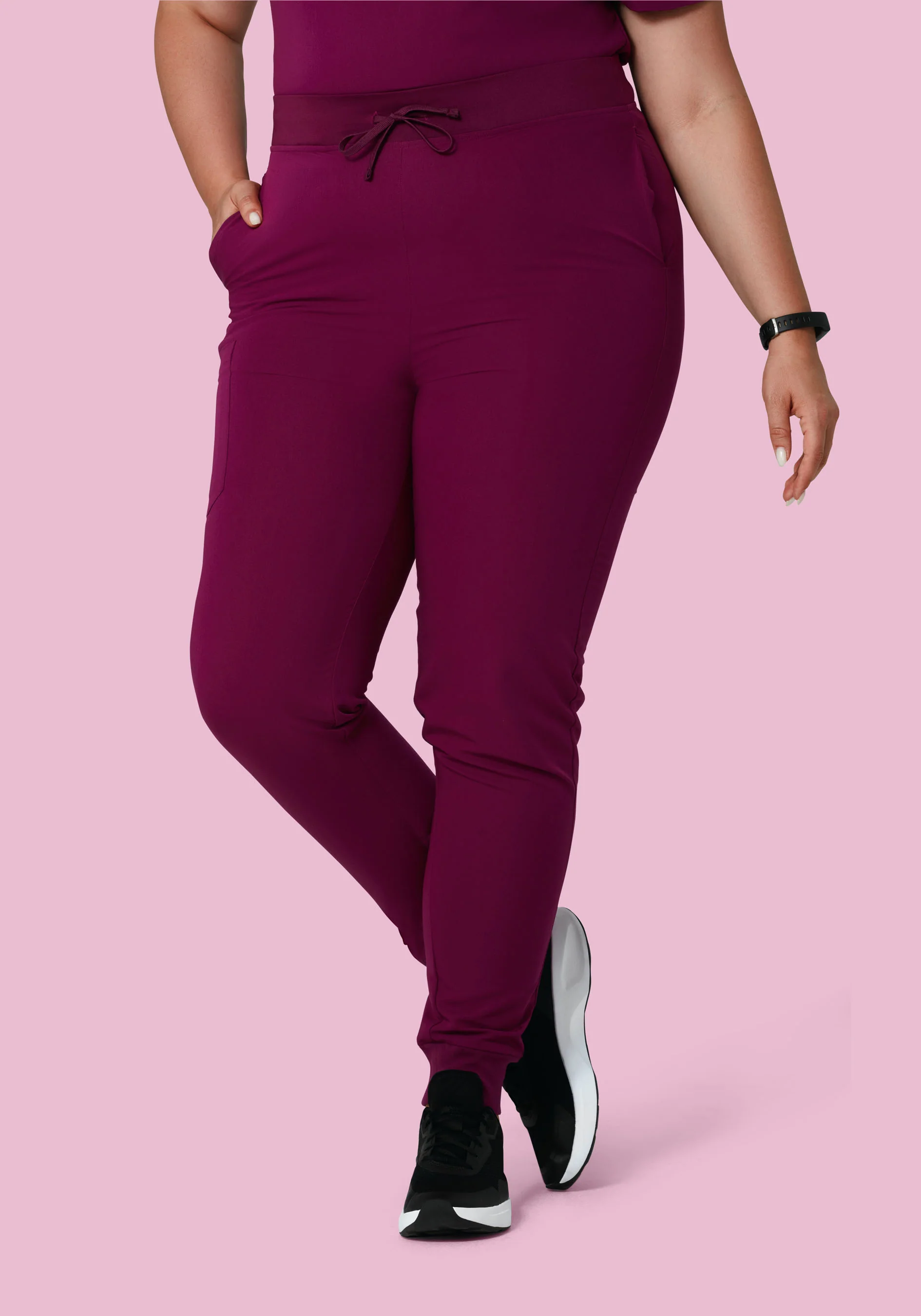 High Waisted Joggers Sangria - Image 6