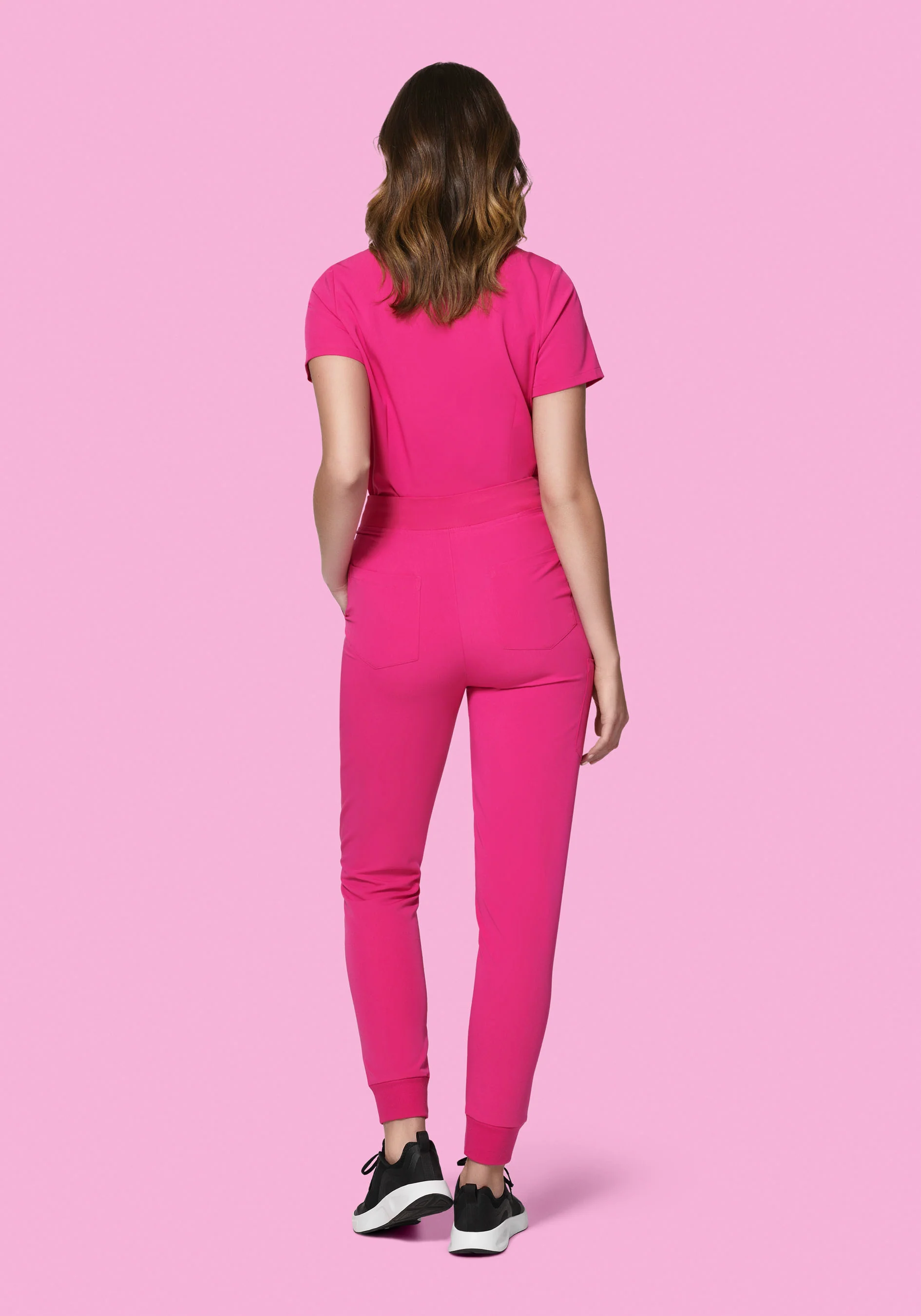 High Waisted Joggers Shocking Pink - Image 5