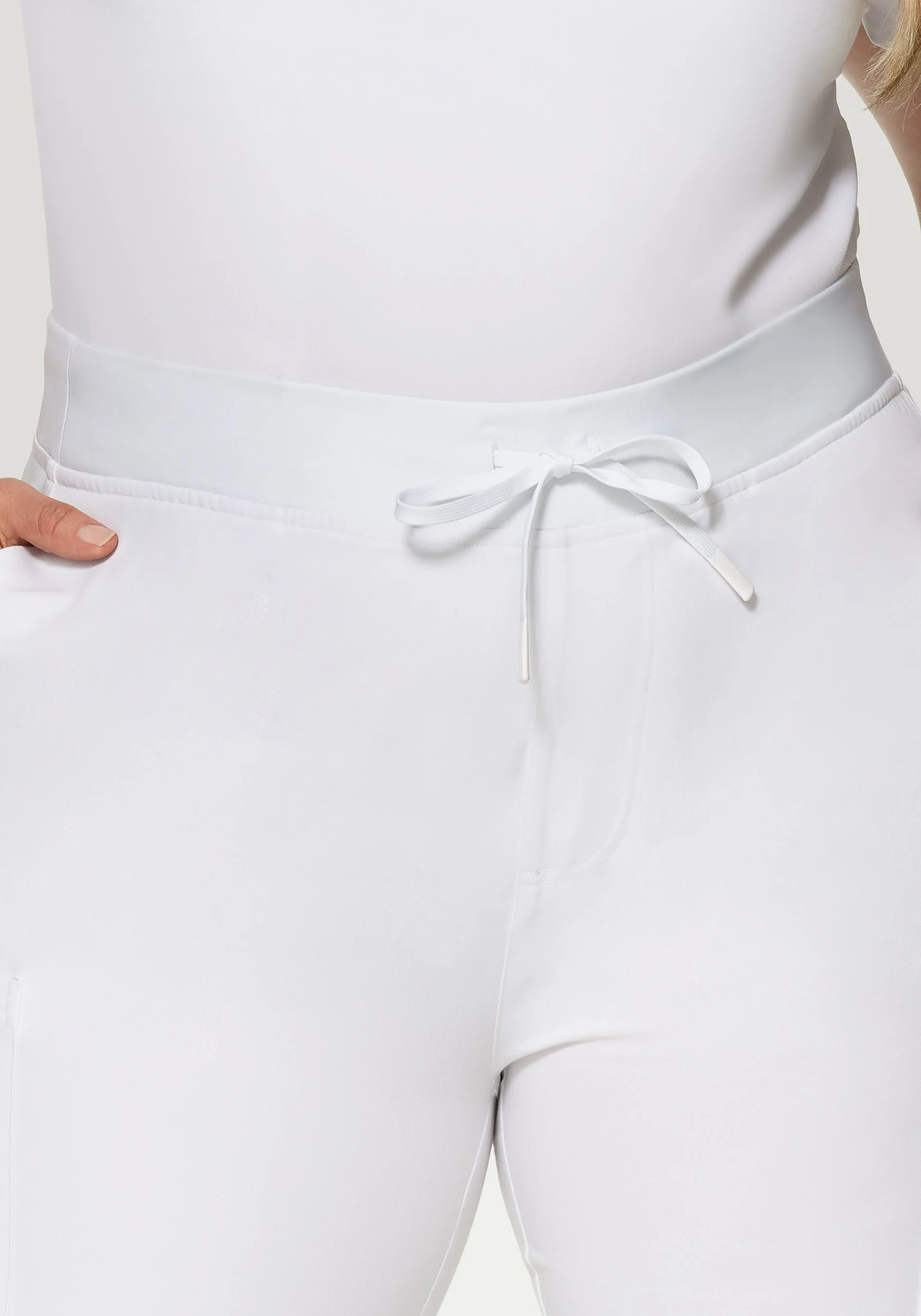 High Waisted Joggers White - Image 5