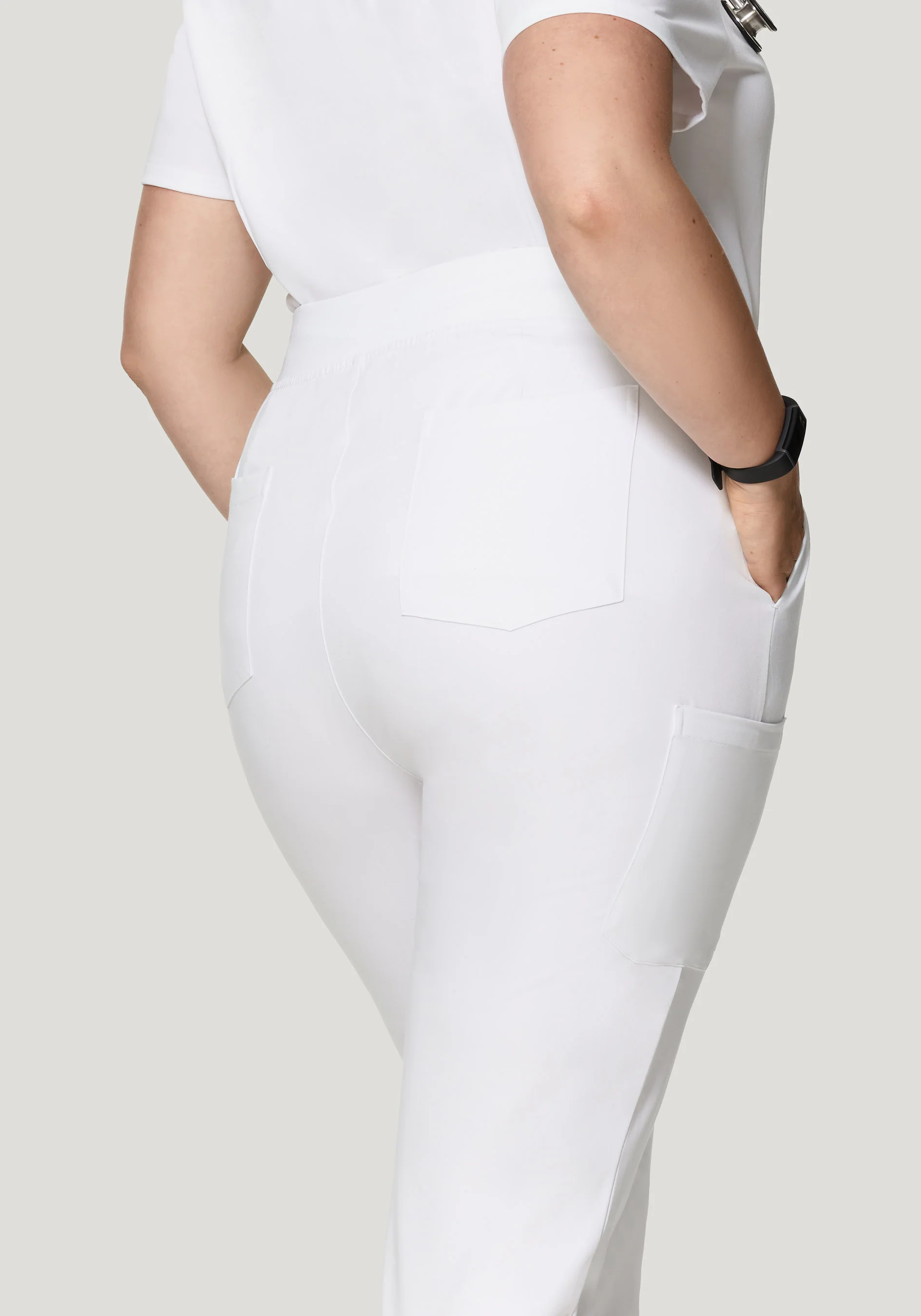 High Waisted Joggers White - Image 7