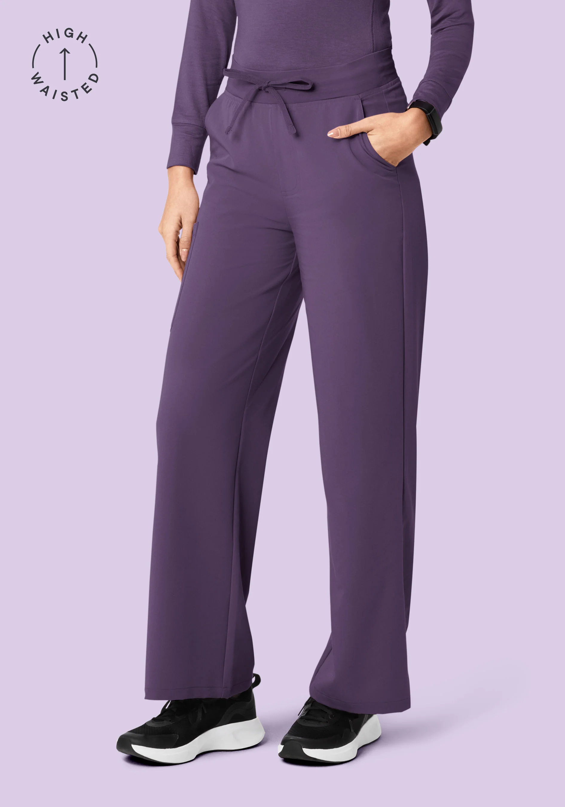 High Waisted Wide Leg Dewberry