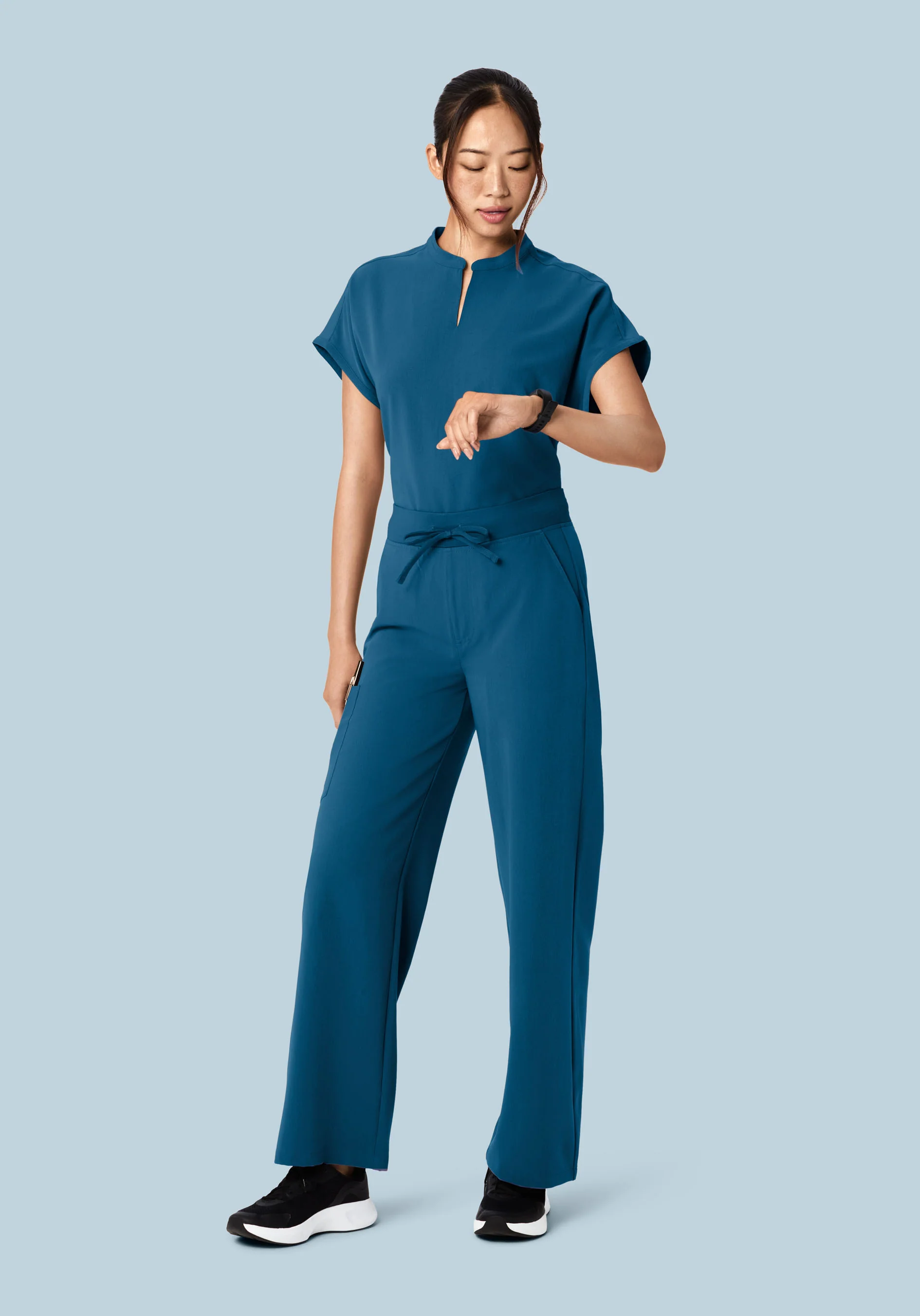 High Waisted Wide Leg Harbor Blue - Image 3