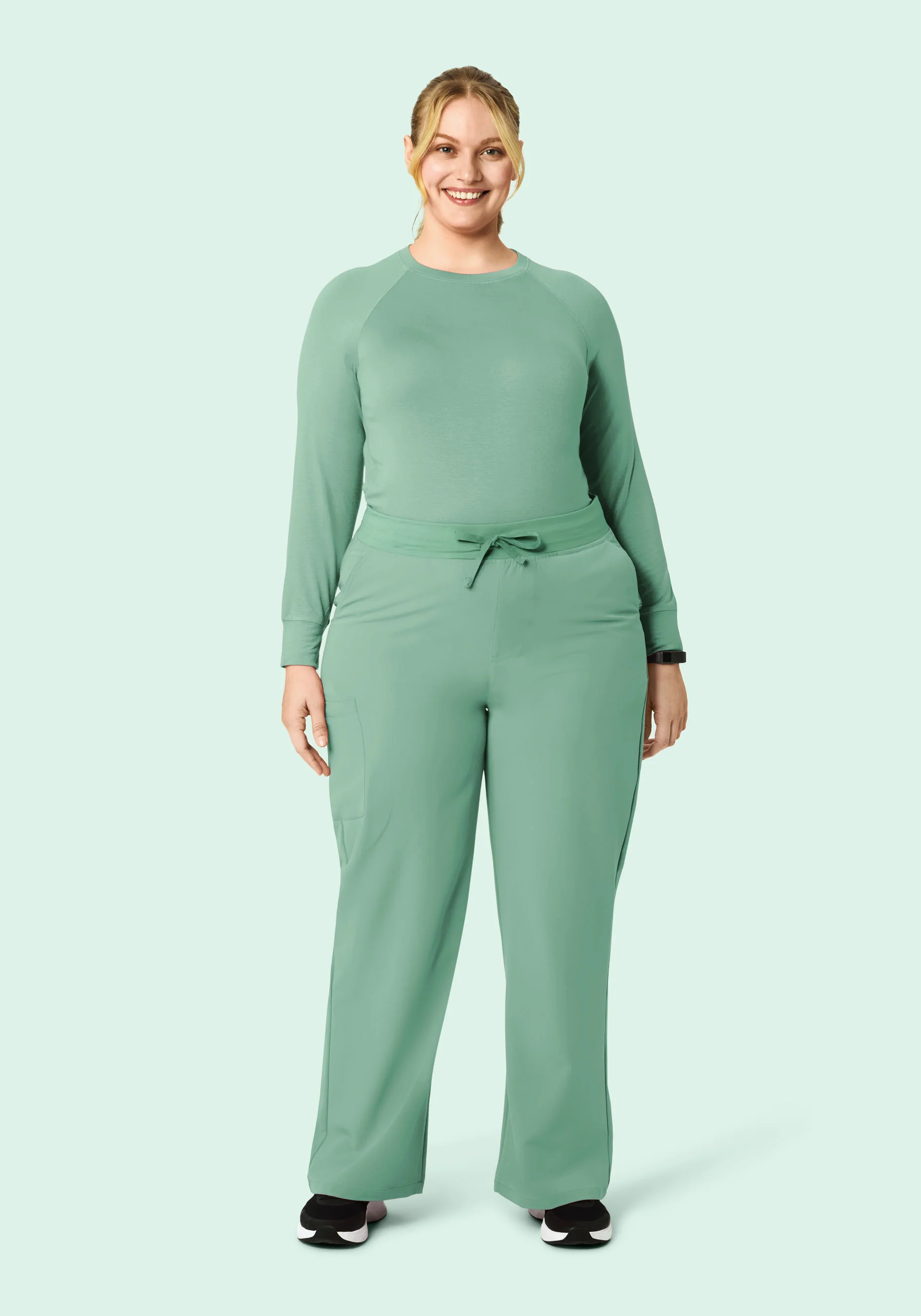 High Waisted Wide Leg Jade - Image 5