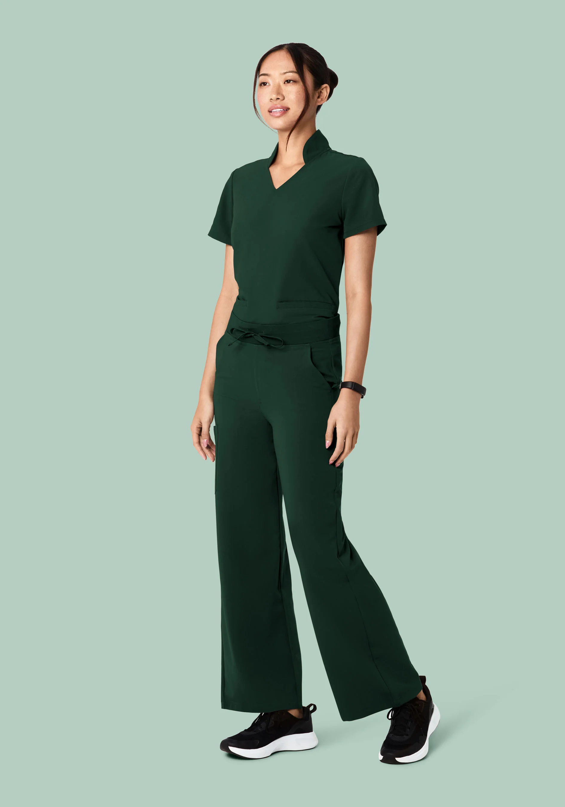 High Waisted Wide Leg Midnight Green - Image 3