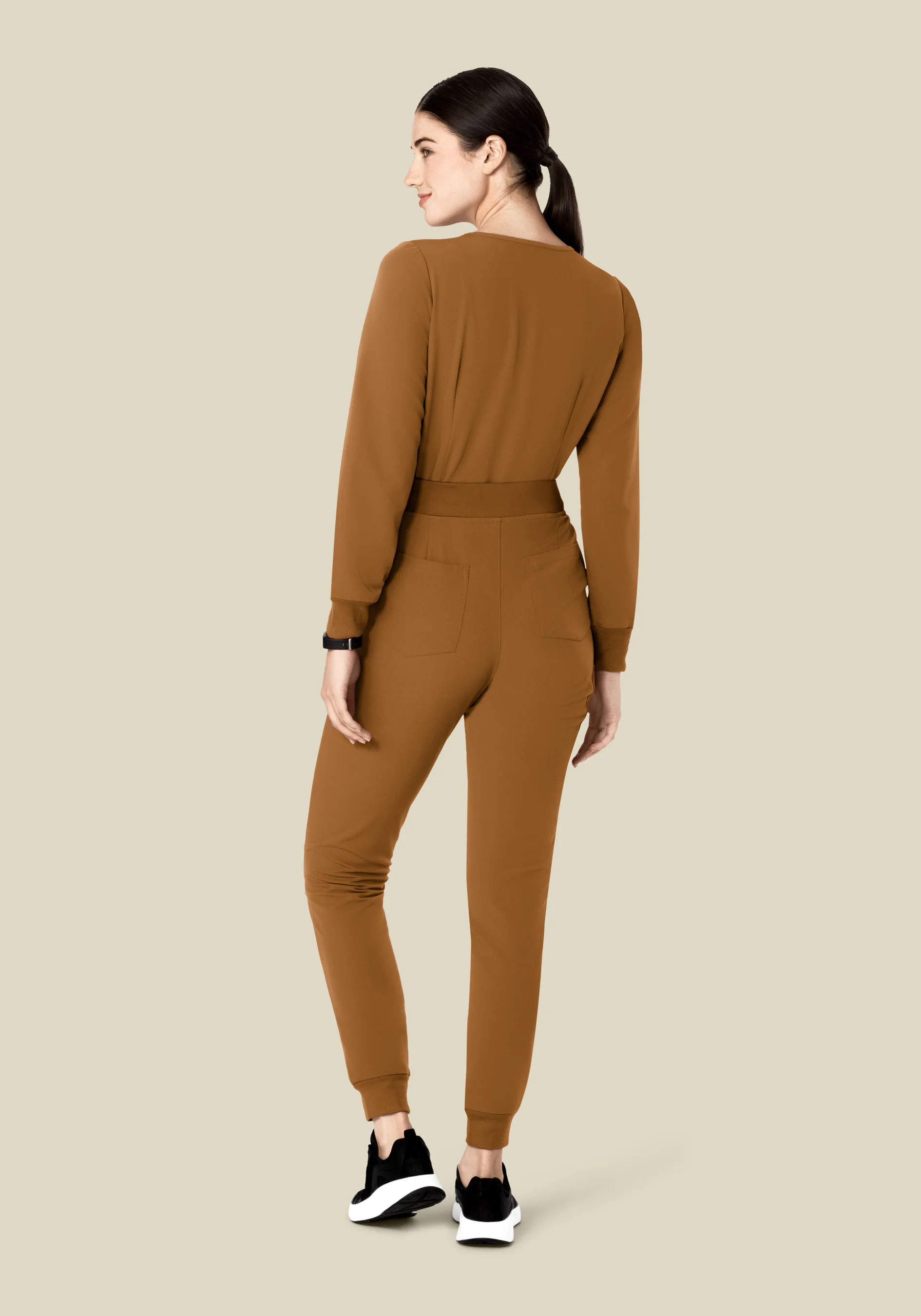 Long Sleeve 6 Pocket Top Camel - Image 6