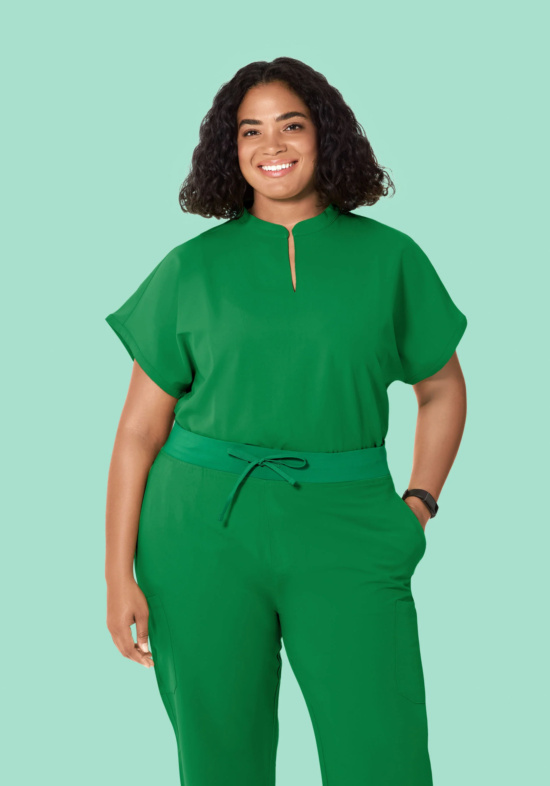Mandarin Dolman Top Emerald - Image 6