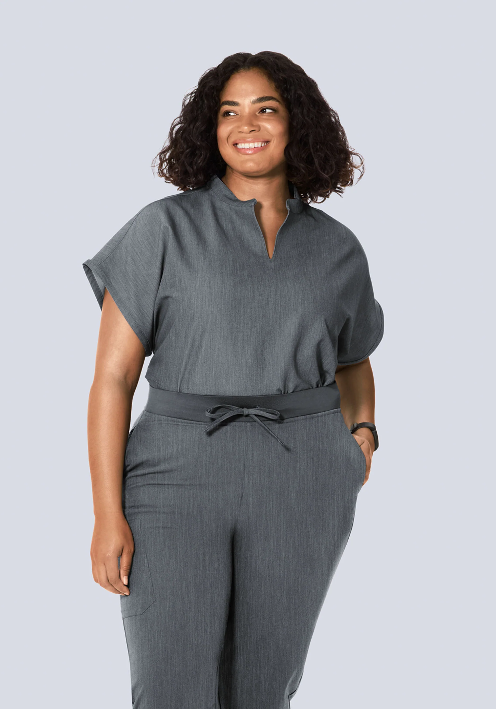 Mandarin Dolman Top Gray - Image 2