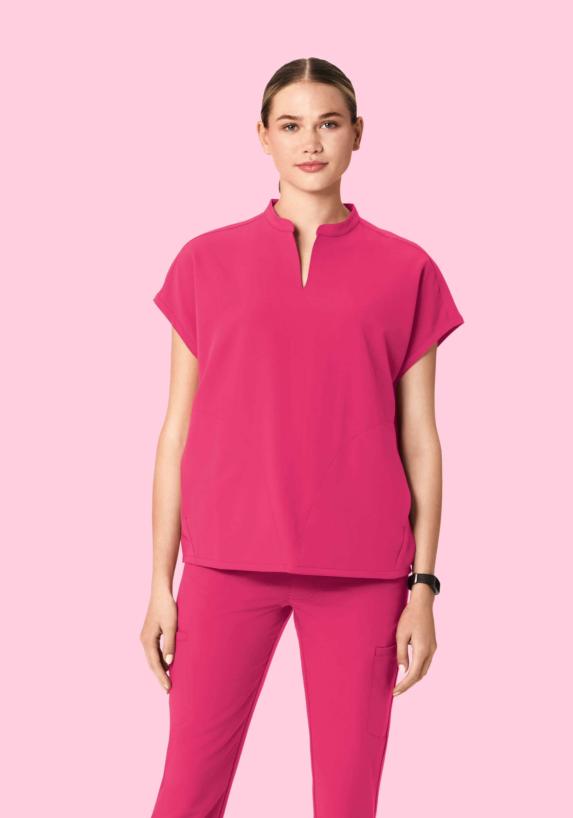 Mandarin Dolman Top Hot Pink - Image 2