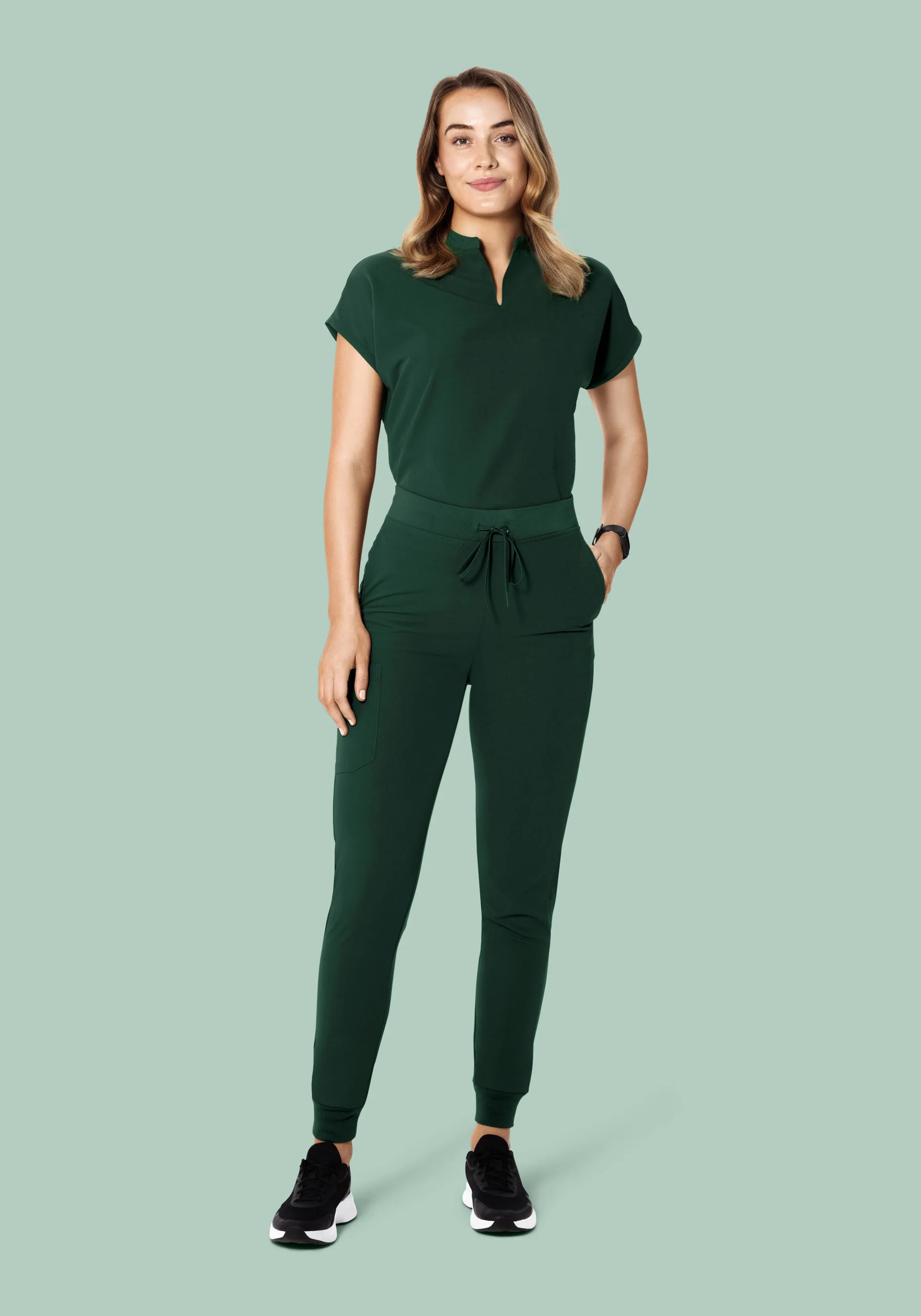 Mandarin Dolman Top Midnight Green - Image 9