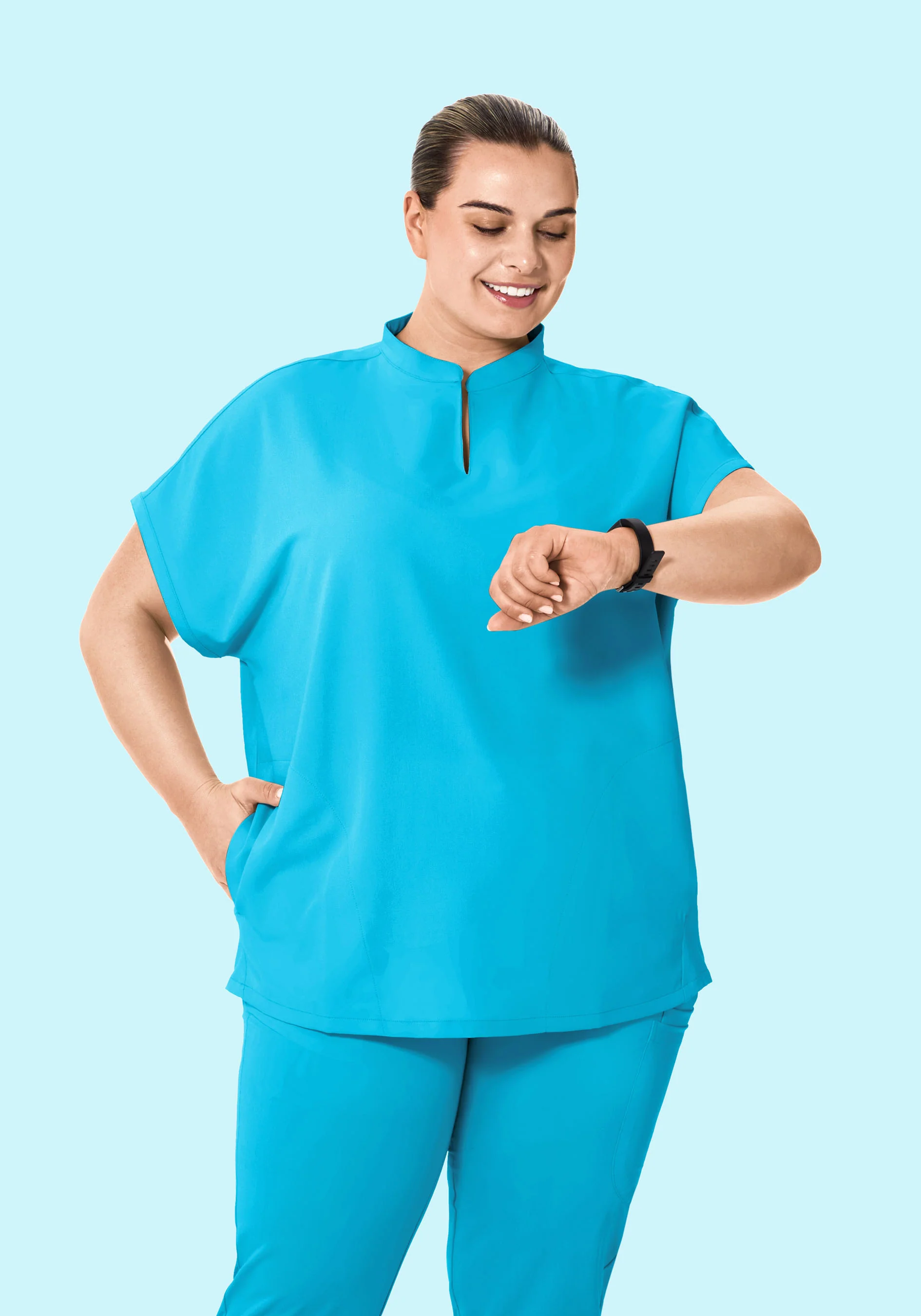Mandarin Dolman Top Pacific Blue - Image 5