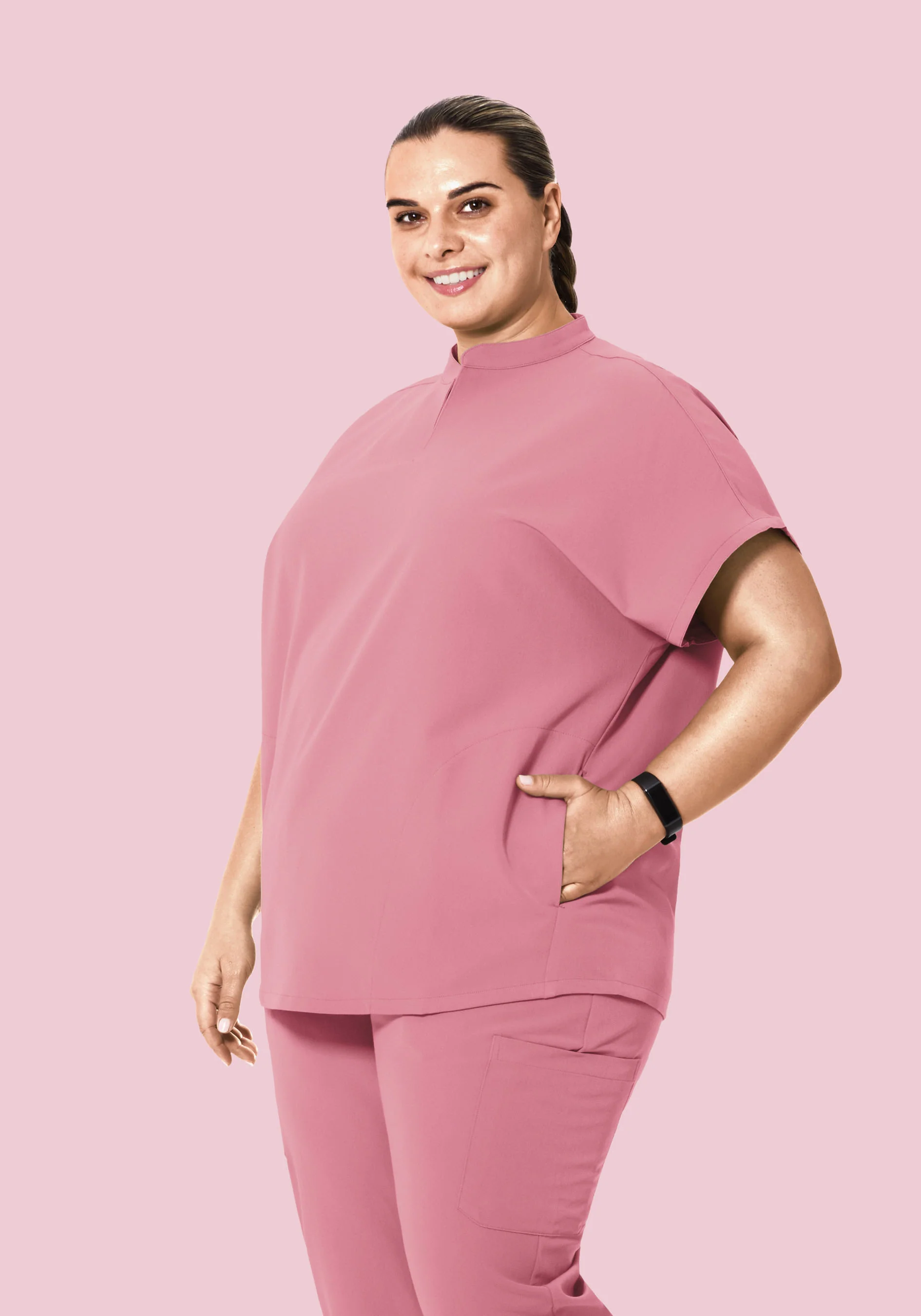 Mandarin Dolman Top Rosé - Image 5