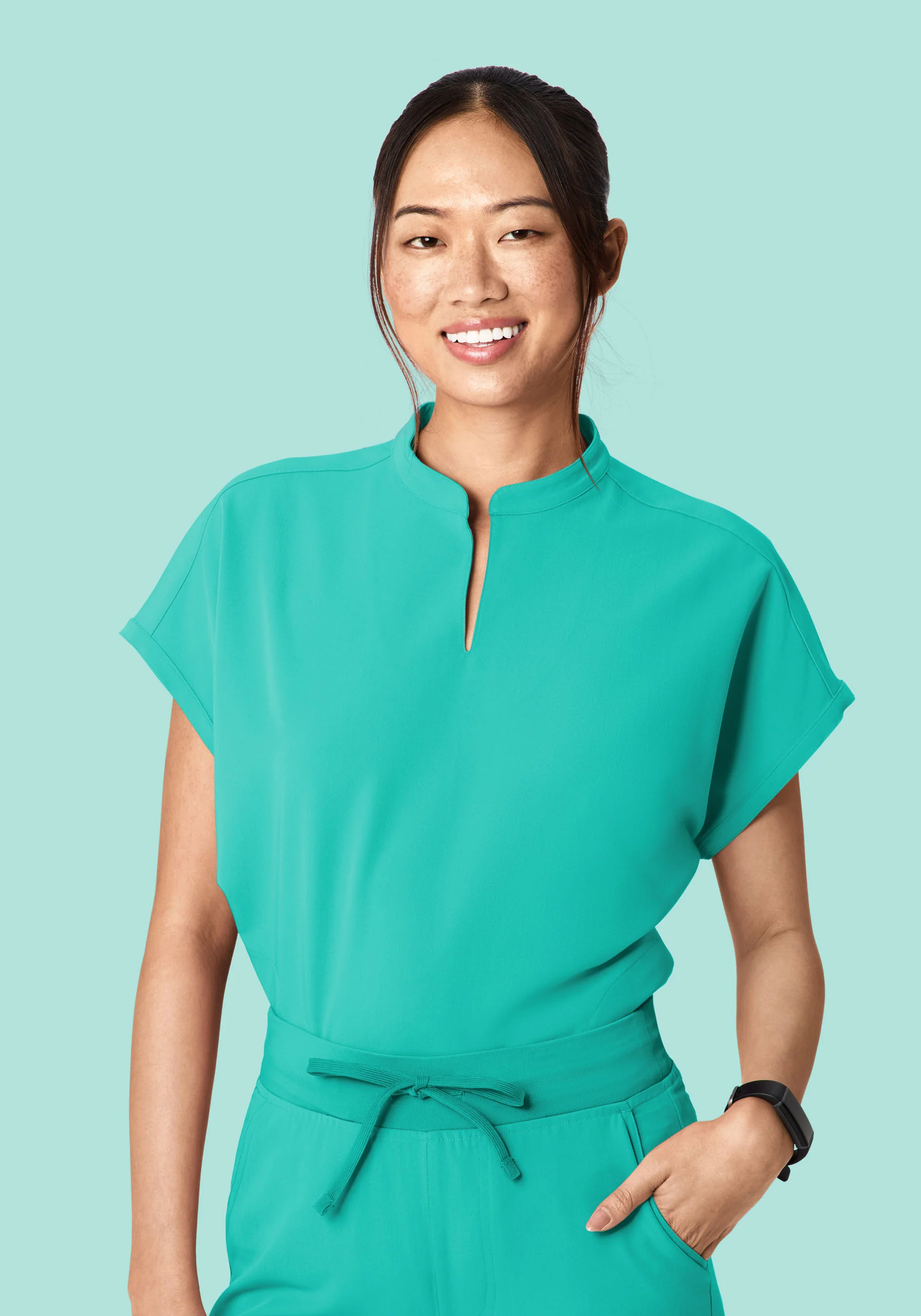 Mandarin Dolman Top Surgical Green - Image 3