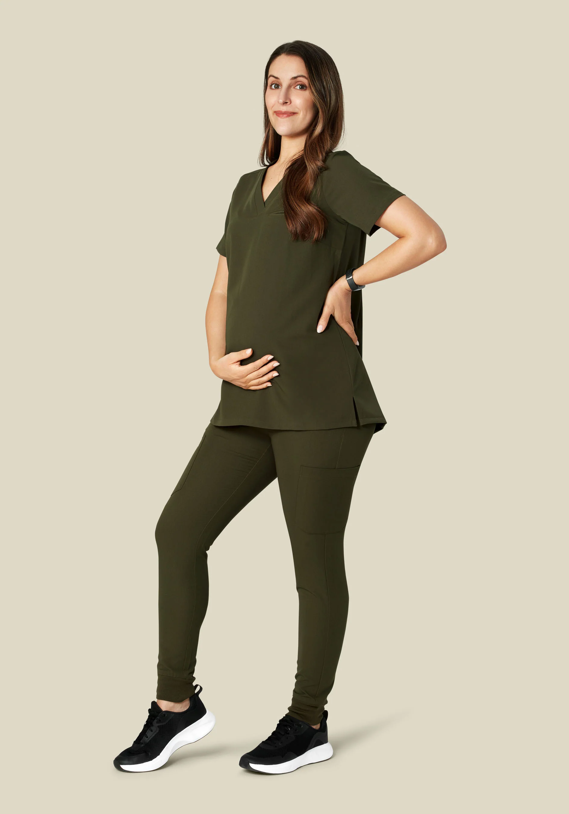 Maternity Joggers Olive - Image 2