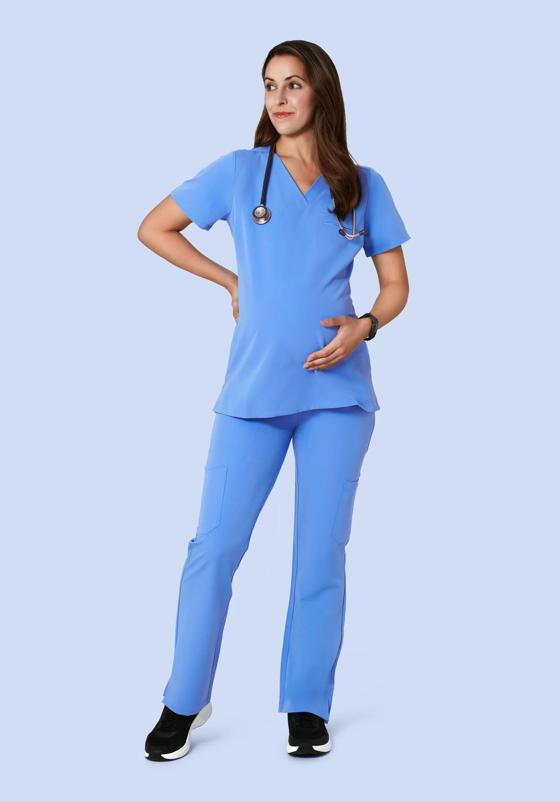 Maternity One Pocket Top Ceil Blue - Image 3