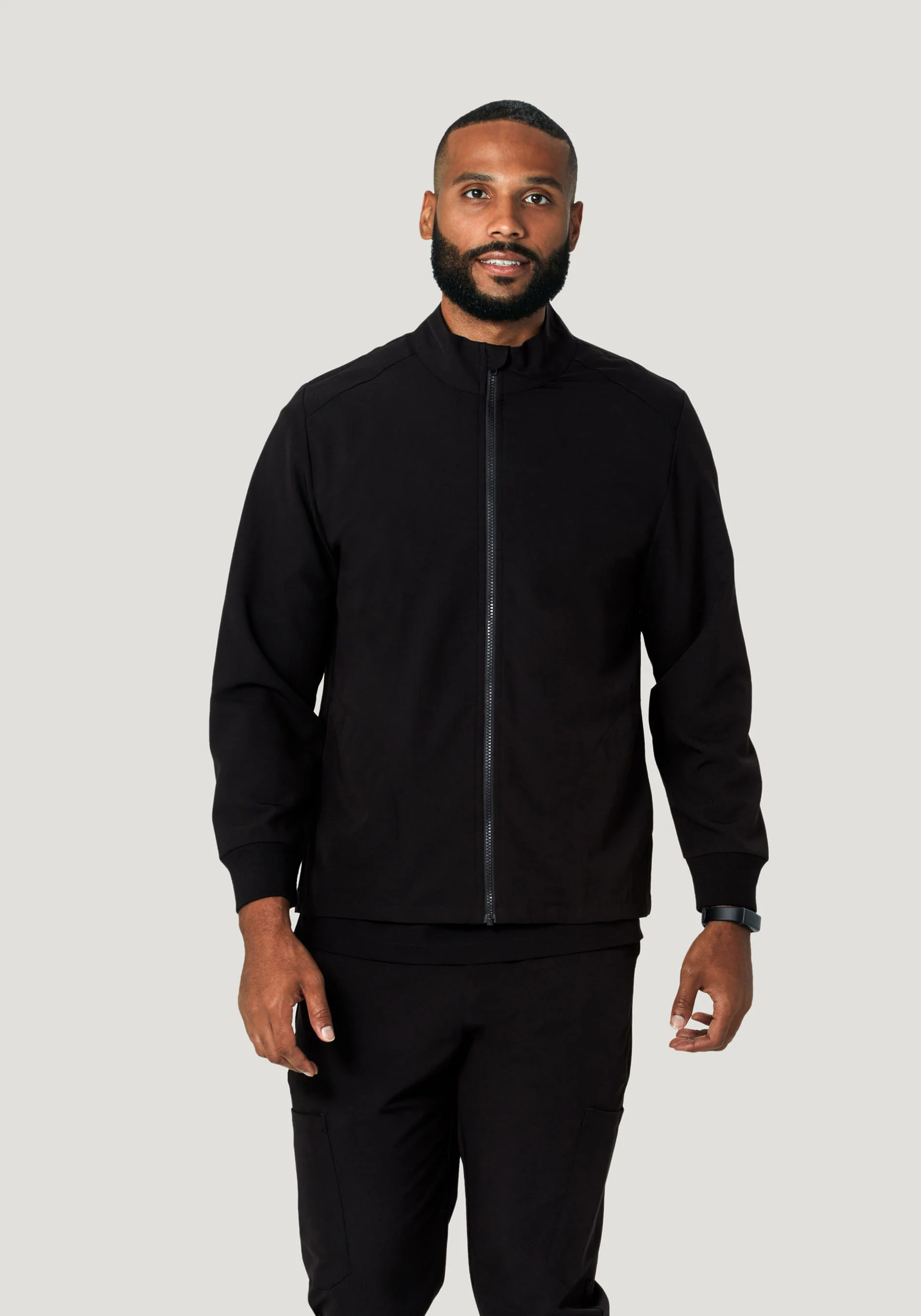 Men's Modern Scrub Jacket Black - Image 2