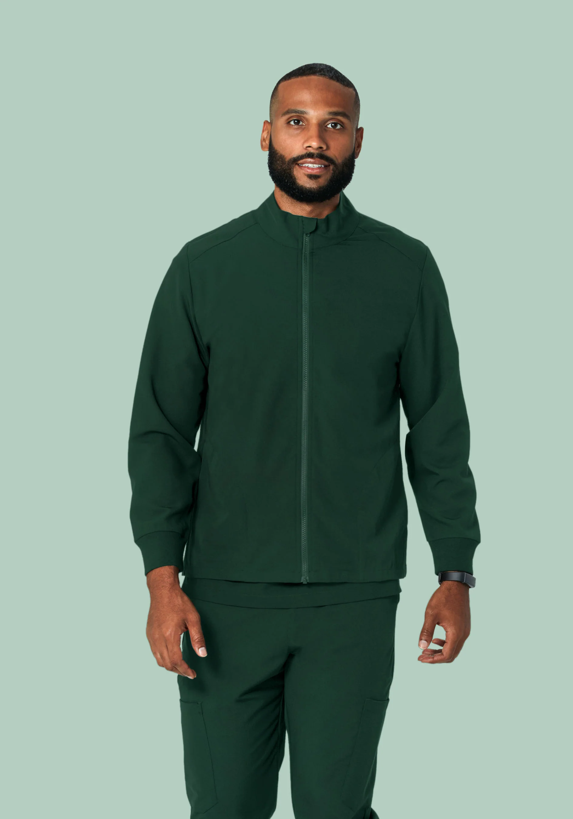 Men's Modern Scrub Jacket Midnight Green - Image 2