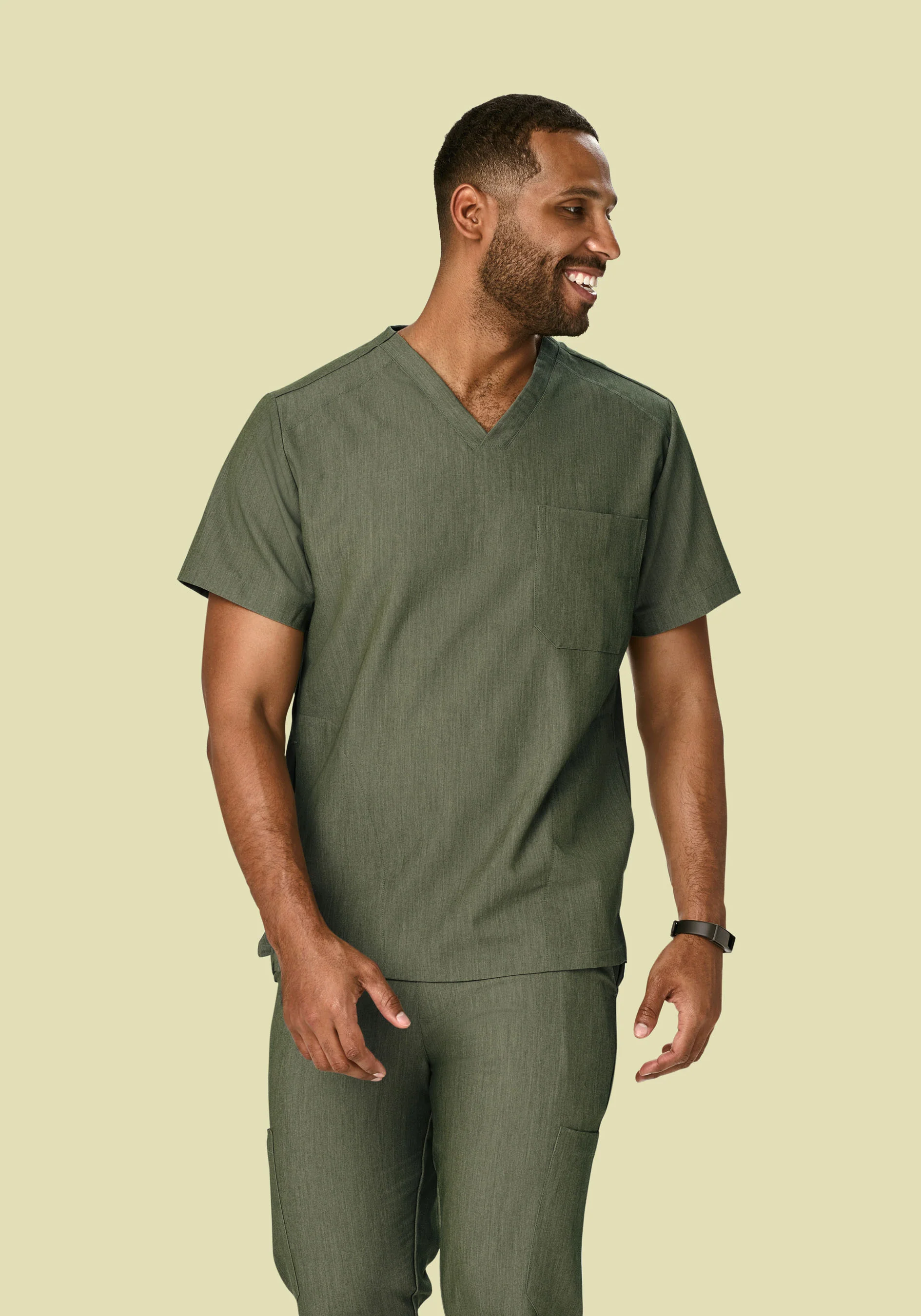 Three Pocket Top Heather Olive - Image 2
