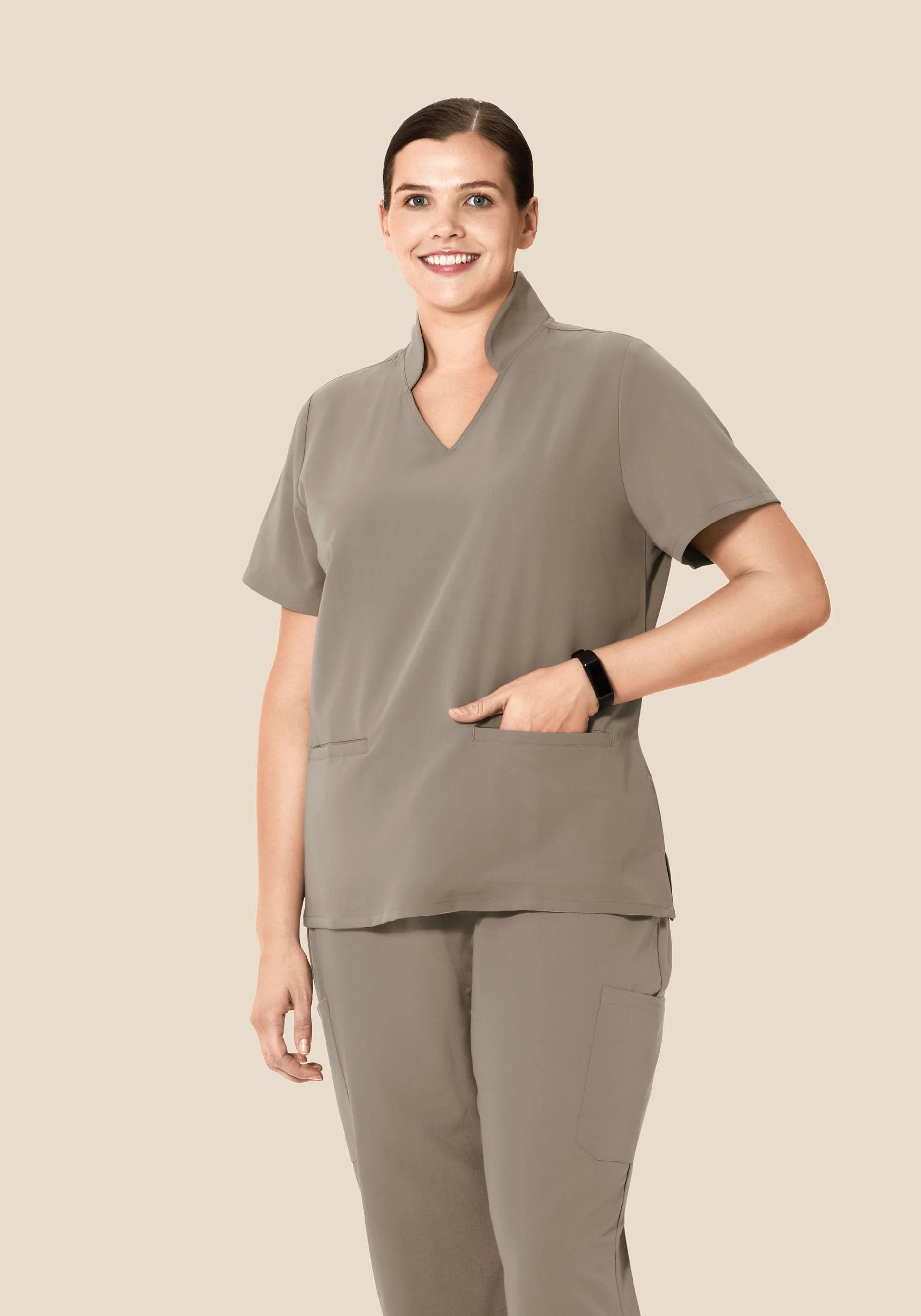 Multi Wear Collar Top Macchiato - Image 7