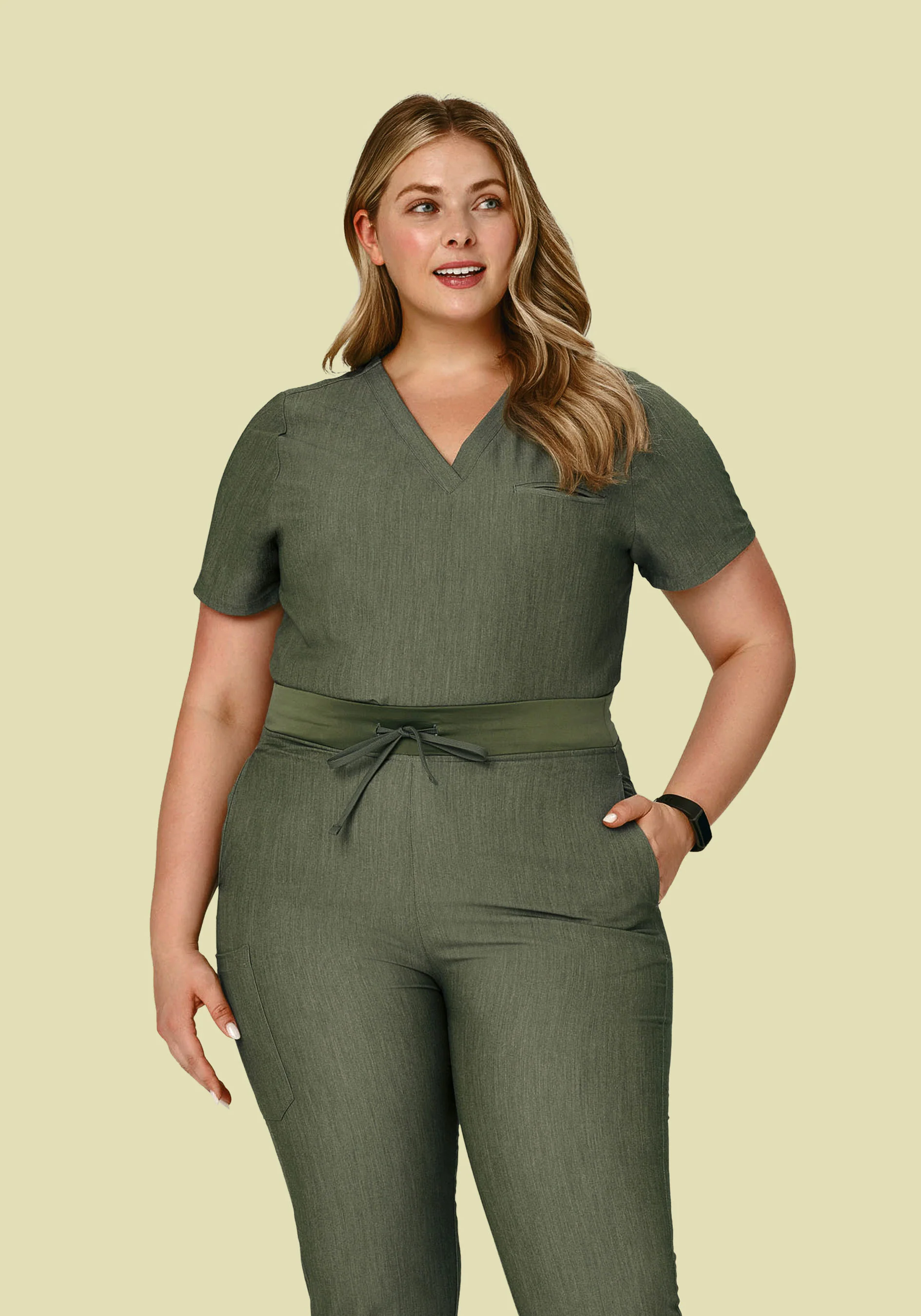 One Pocket Top Heather Olive - Image 6