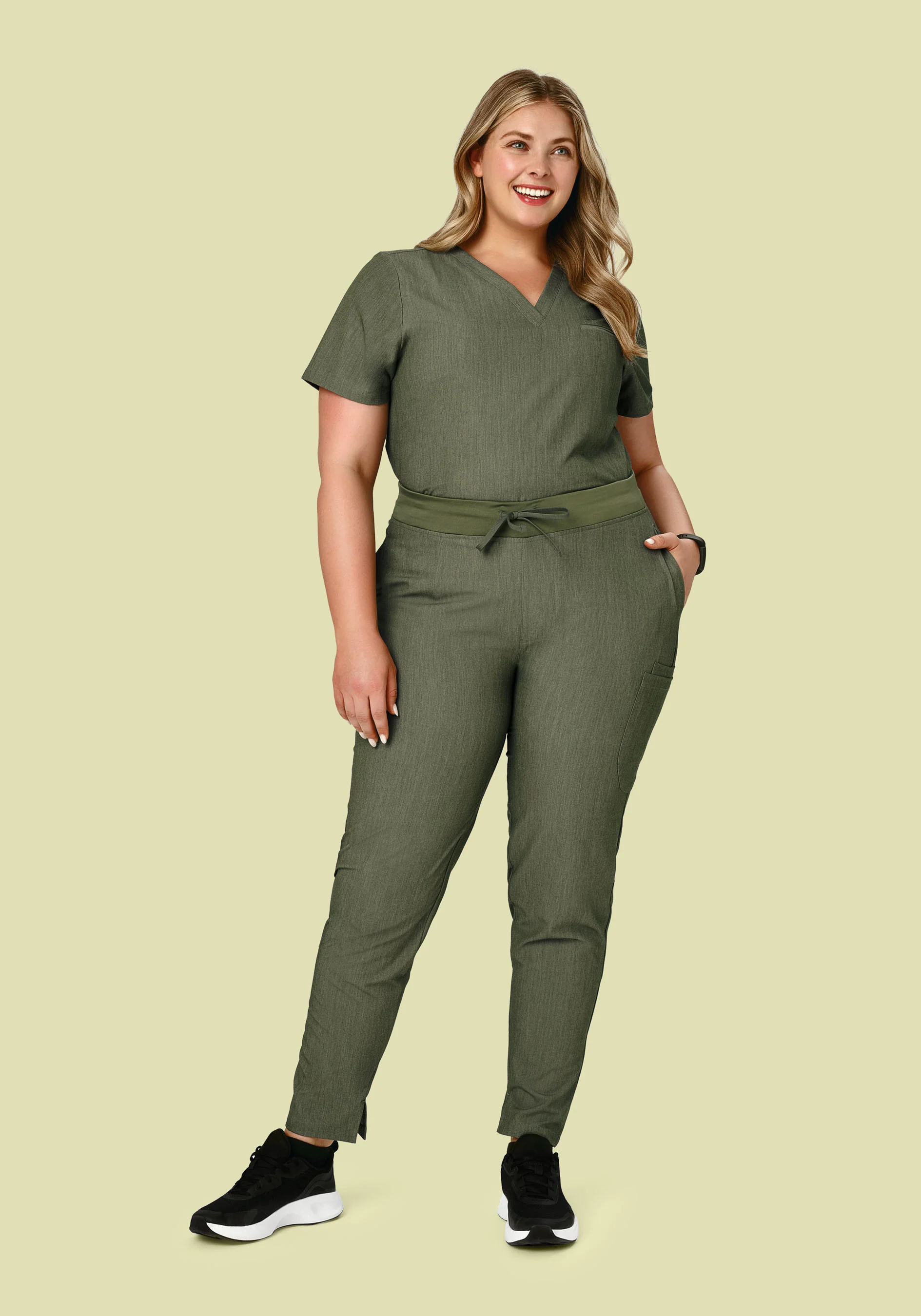 One Pocket Top Heather Olive - Image 7