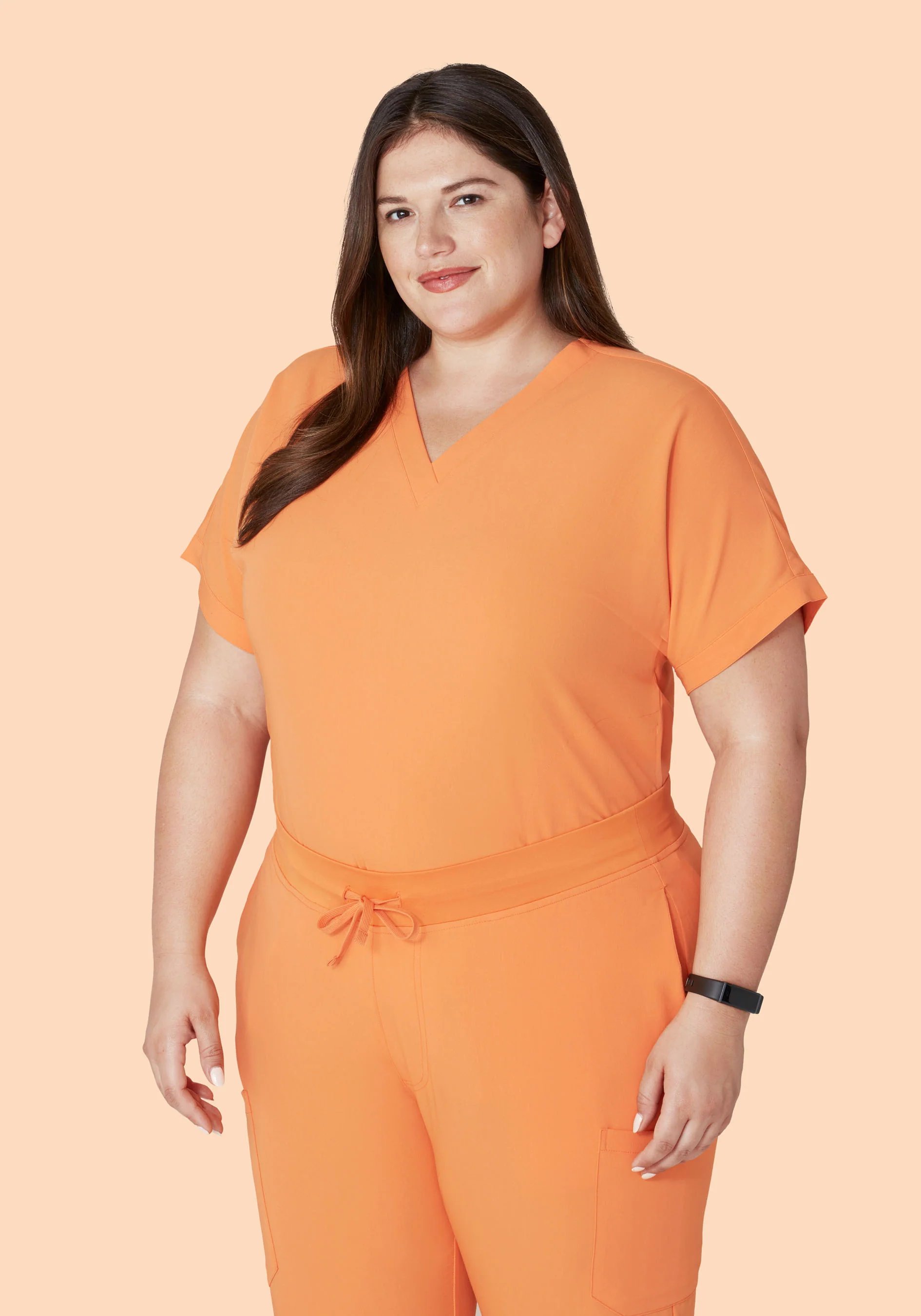 Oversized V Neck Top Cantaloupe - Image 11