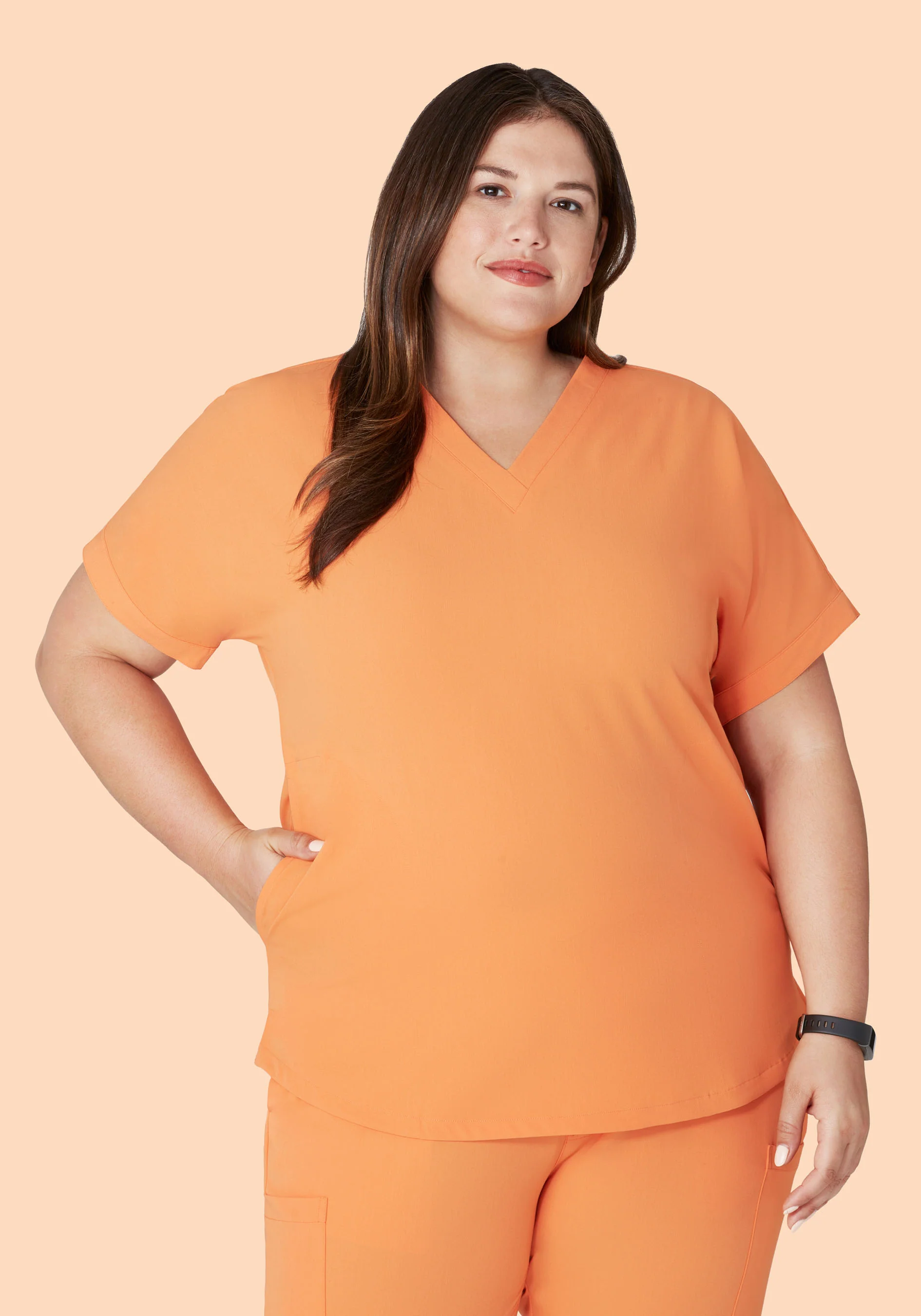 Oversized V Neck Top Cantaloupe - Image 7